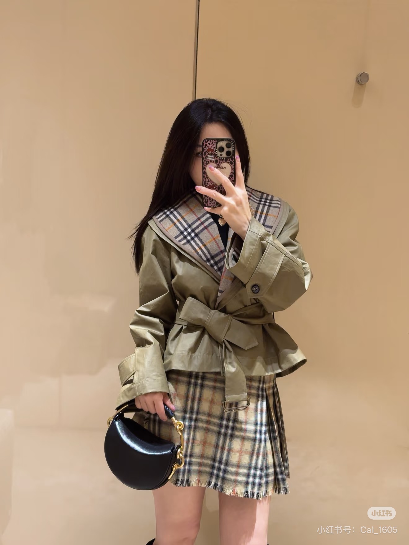 Burb 26fw trench coats with plaid lining