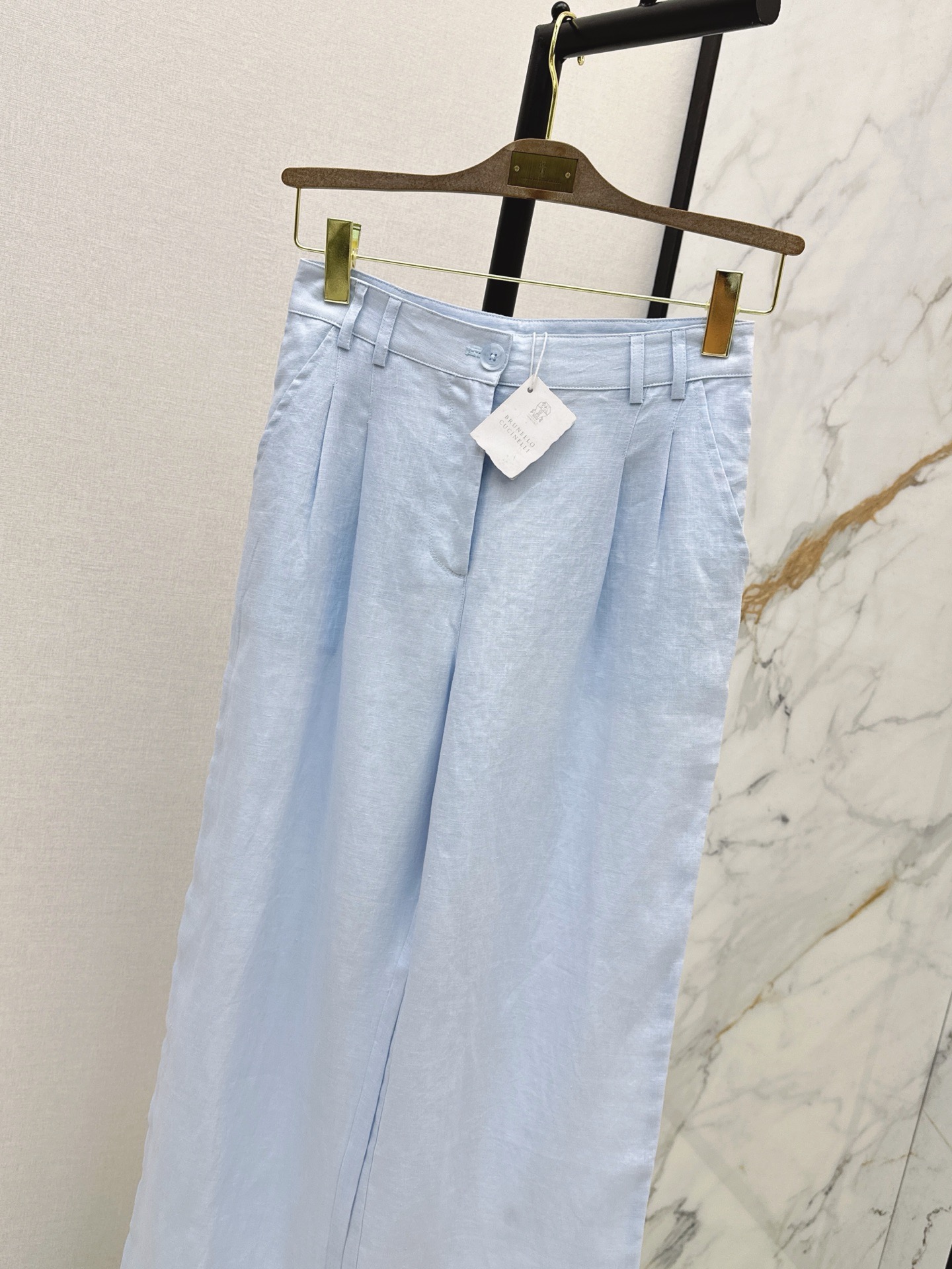 Brun 26ss linen straight-leg pants