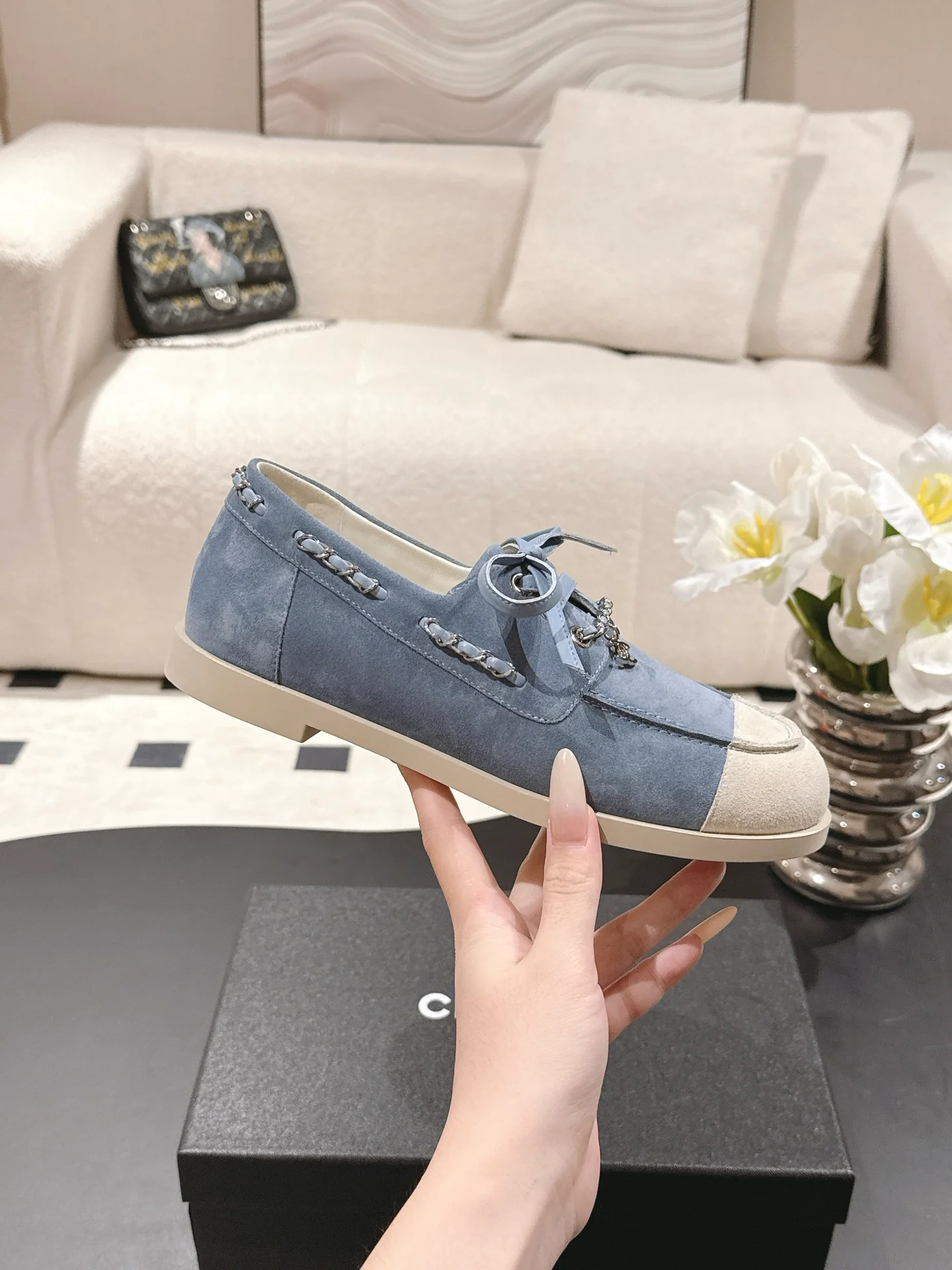 Chan 25fw suede loafers