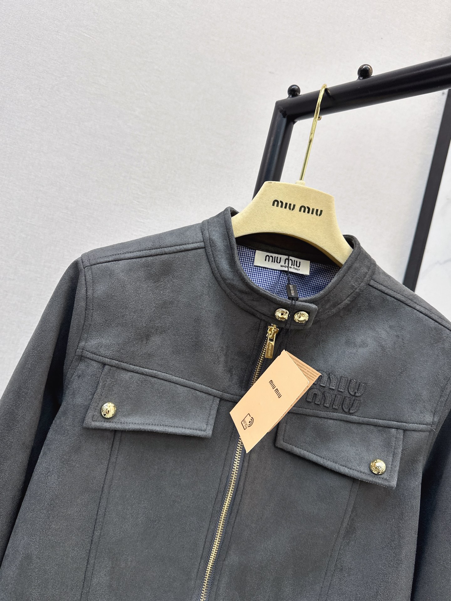 Miu 26fw zip-up cropped jacket