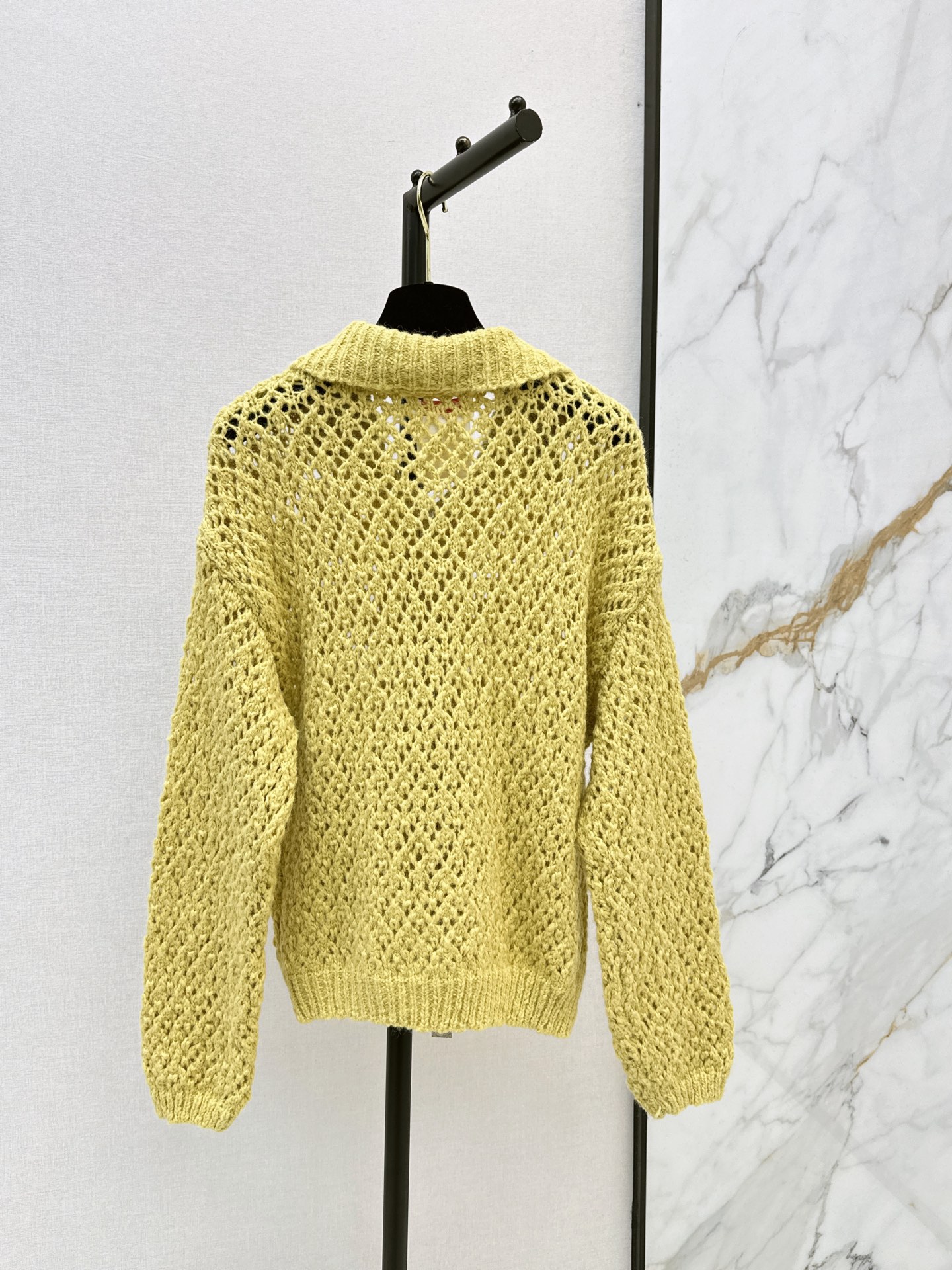 Chan 26fw hollow knit zipper cardigan