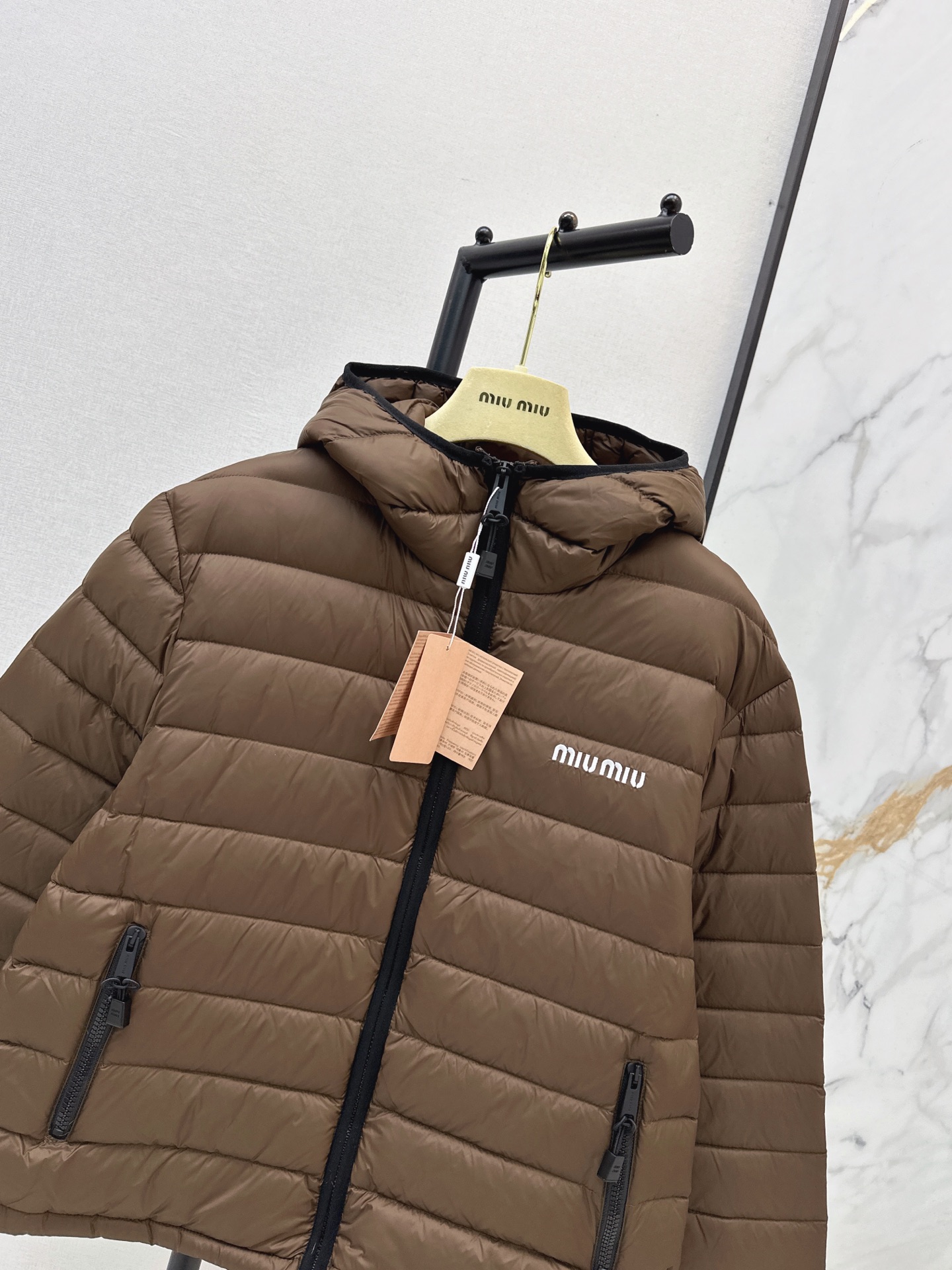Miu 26fw hooded down jacket