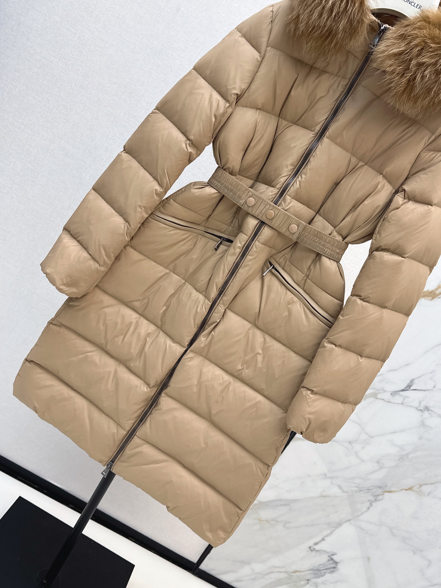 Monc 26fw hooded long down jacket