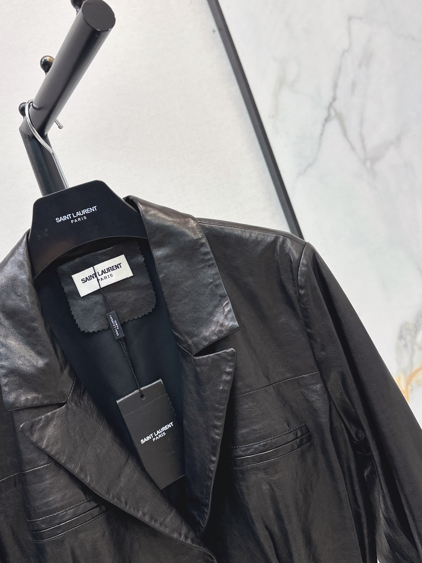 Sain 26fw belted leather jacket