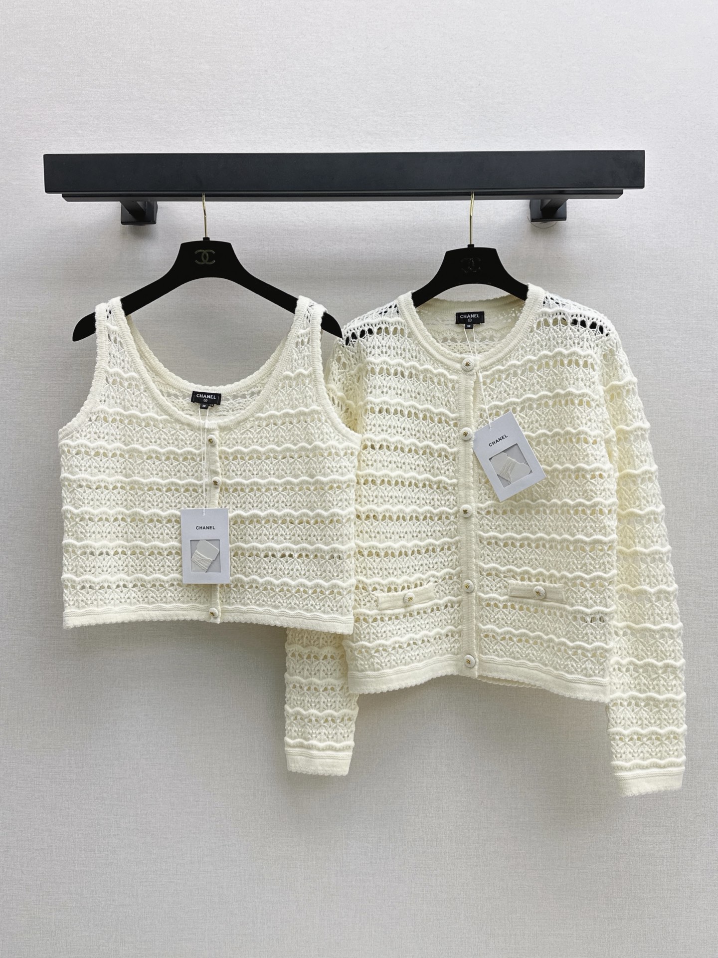 Chan 26fw knit vest cardigan sets