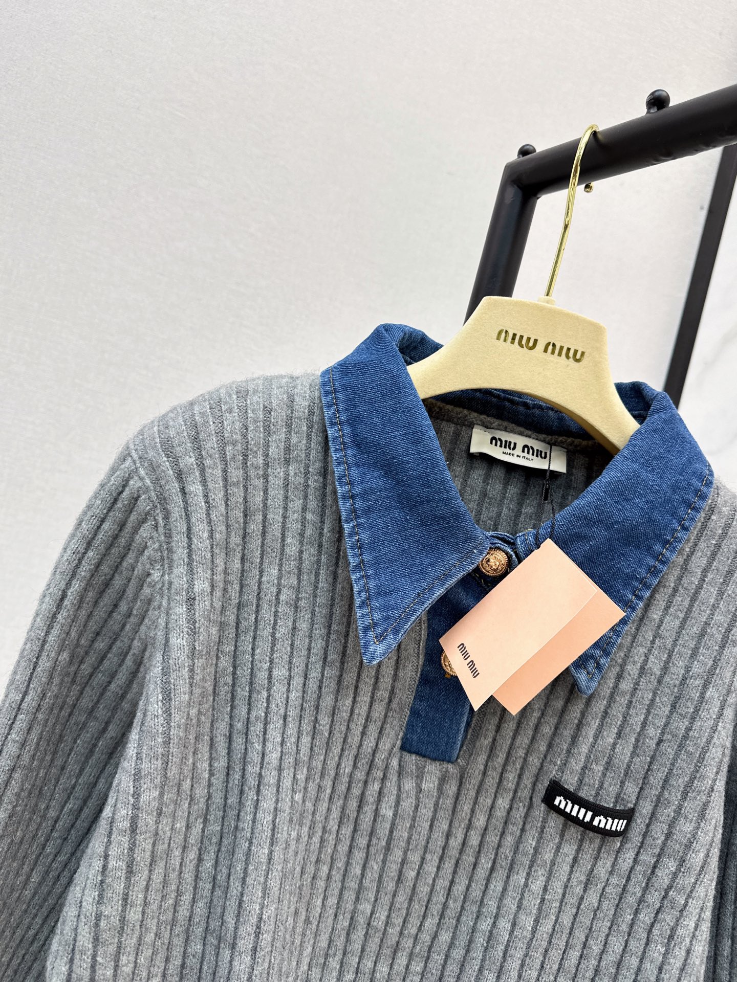 Miu 26fw 2in1 knit sweater