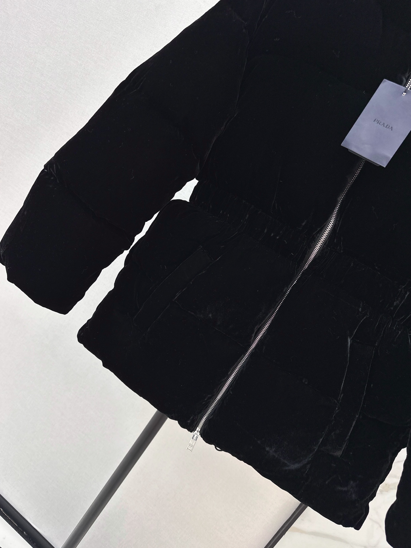 Pra 26fw hooded velvet down jacket