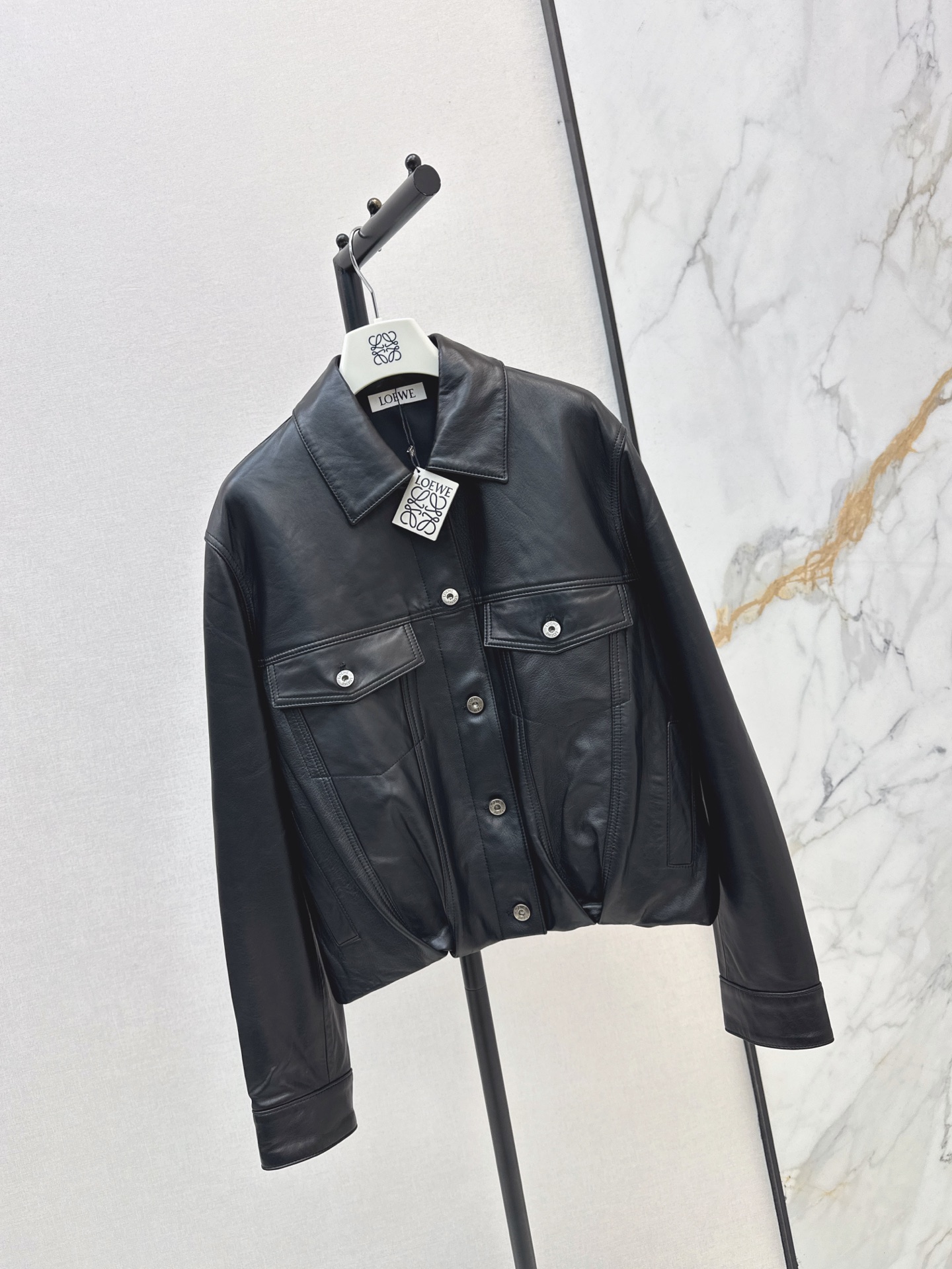 Loe 26fw Leather-Effect Trucker Jacket