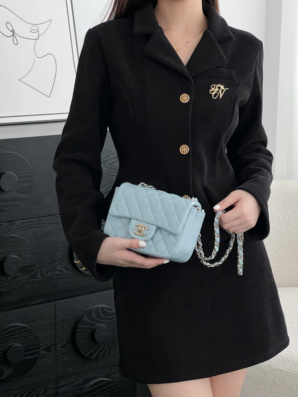 Chan cf17 chain shoulder bag