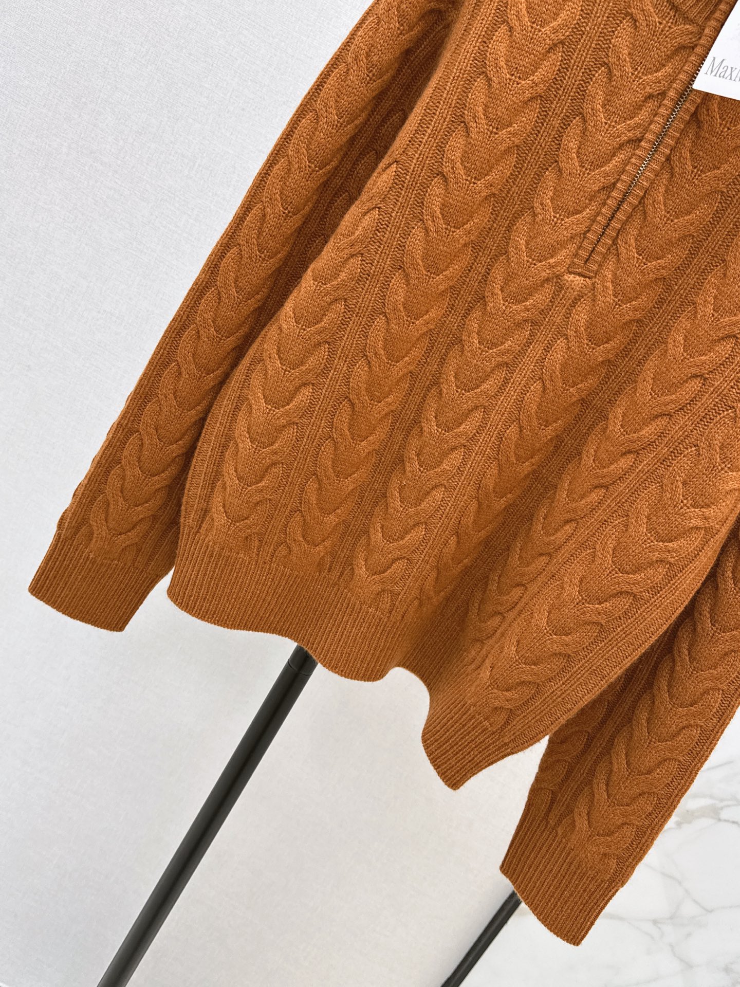 Max 26fw cable half-zip knit sweater