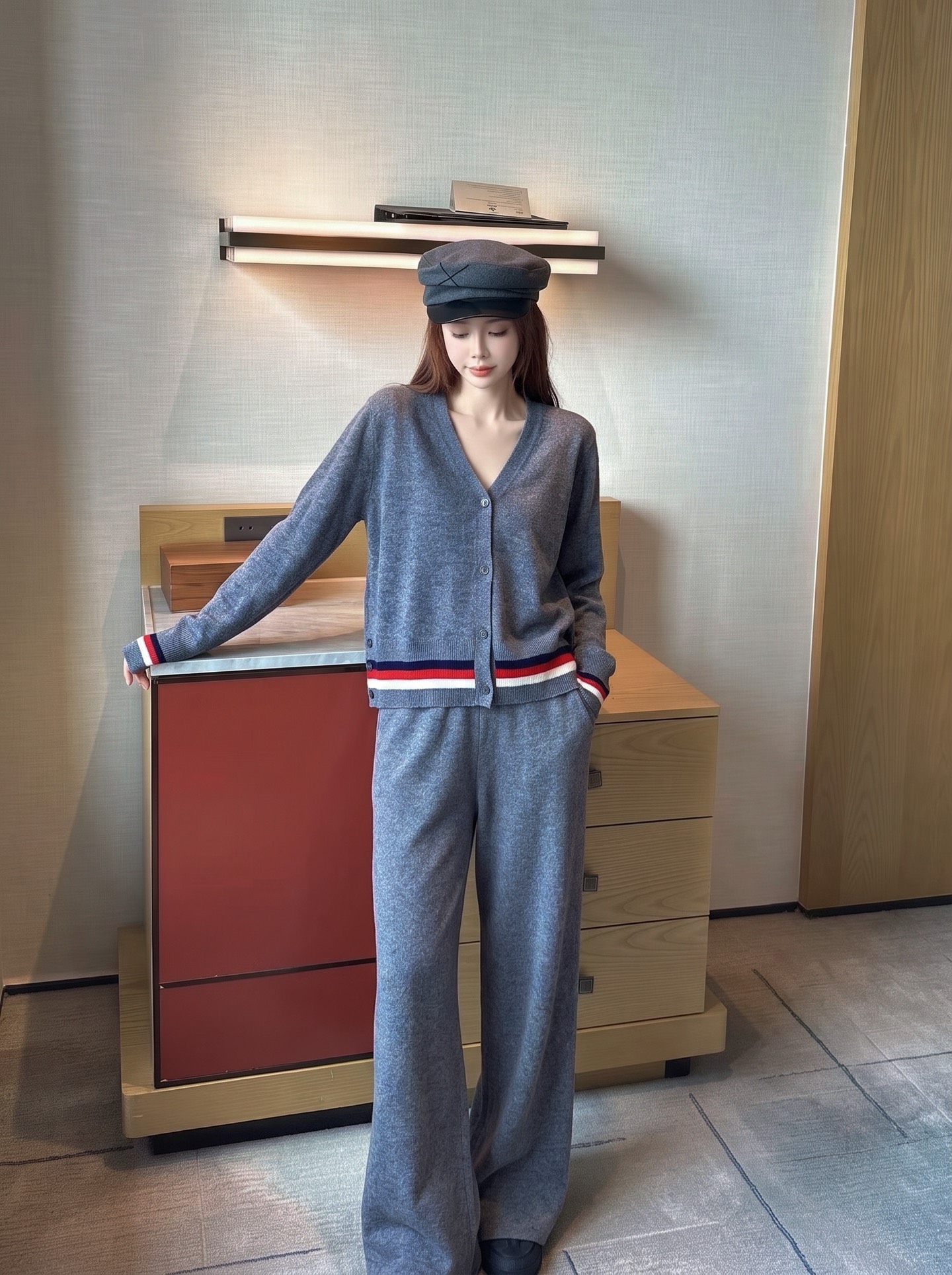 Thom 26fw wool cardigan pant sets