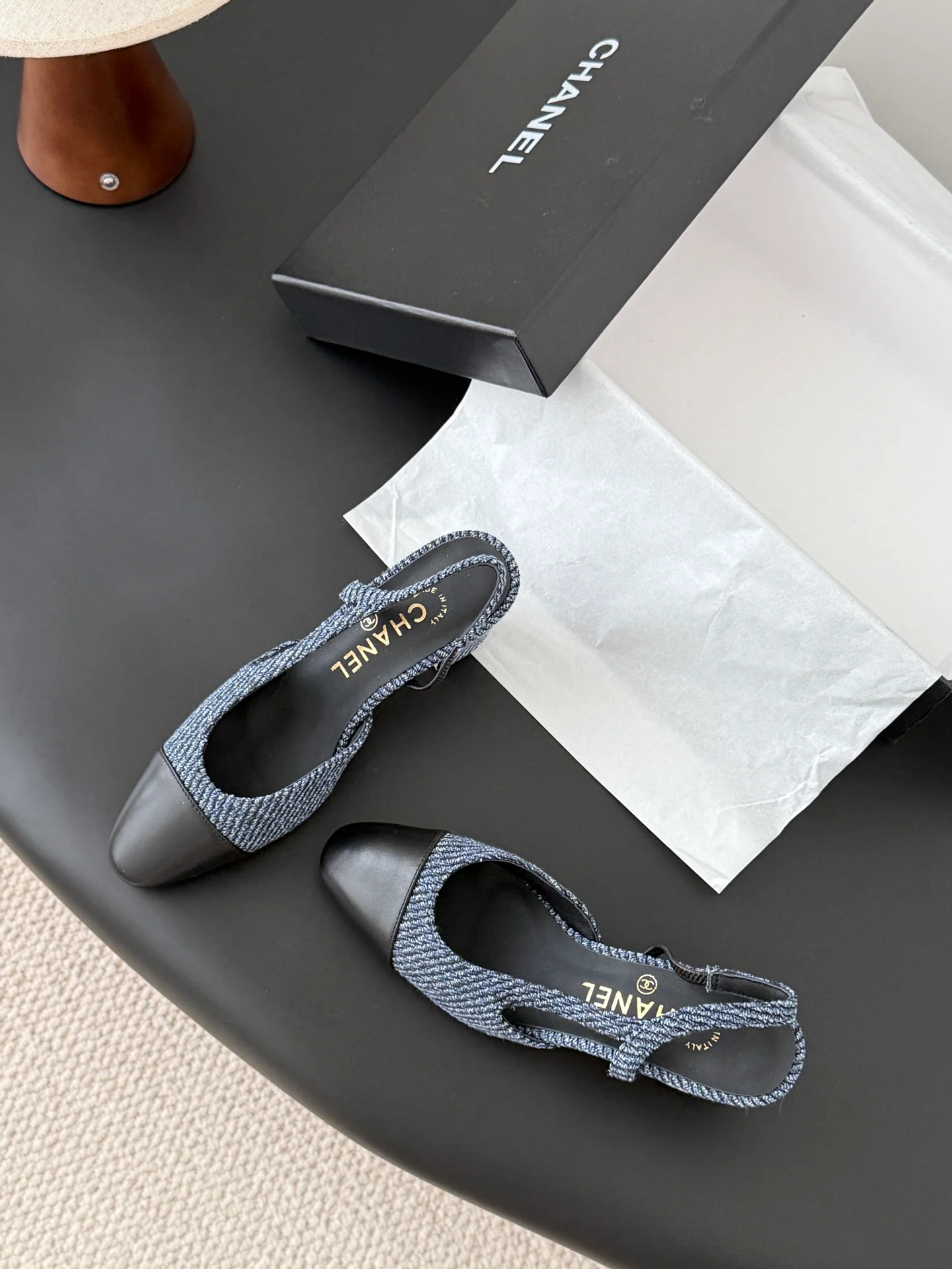 Chan 25fw slingback chunky heels