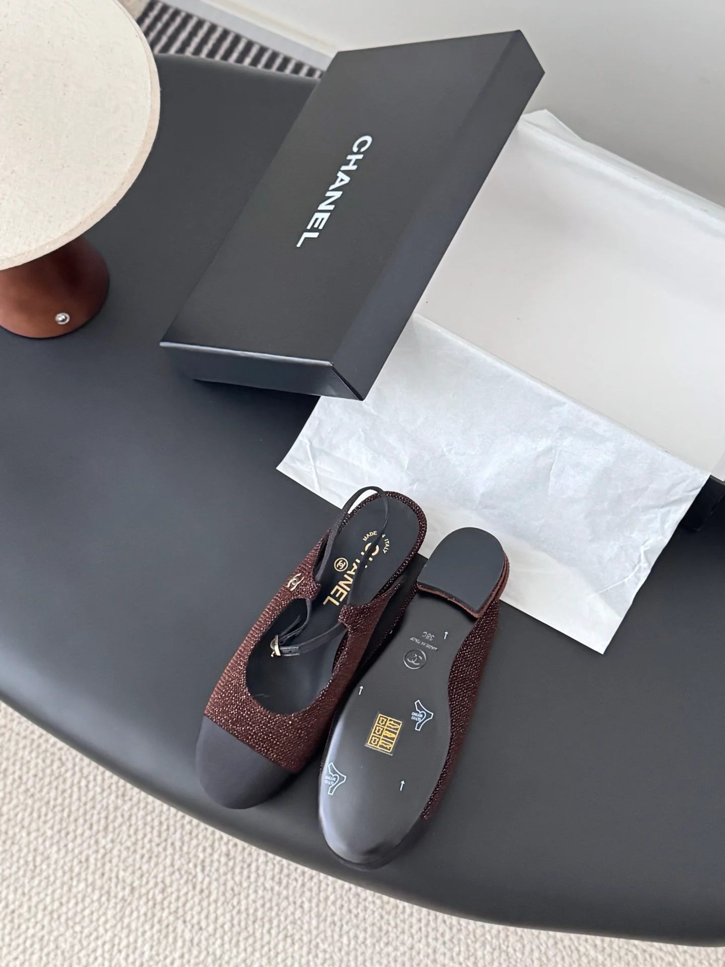 Chan 25fw slingback mary jane flats
