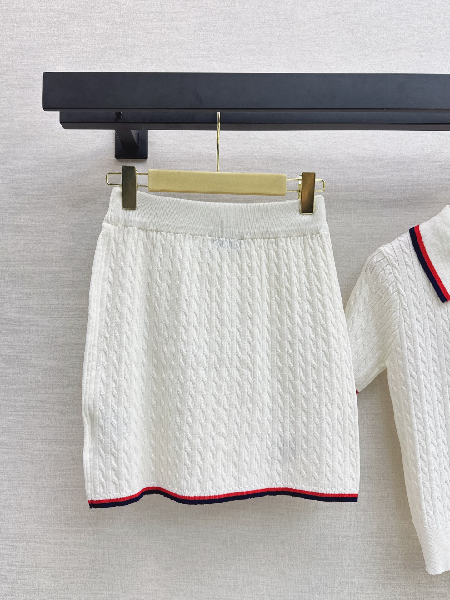 Miu 26fw knit polo skirt sets