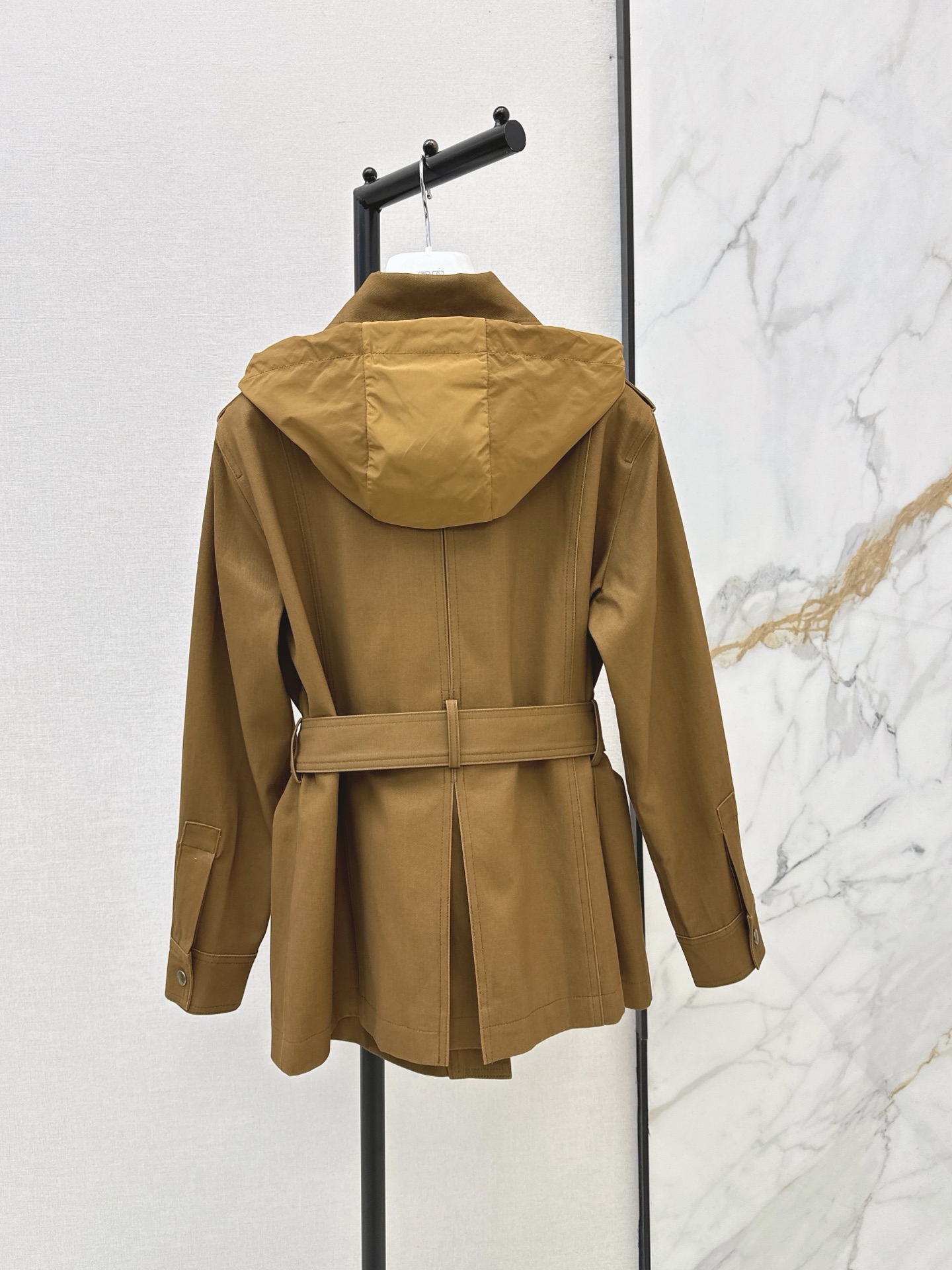 Monc 26fw hooded belted trench coats