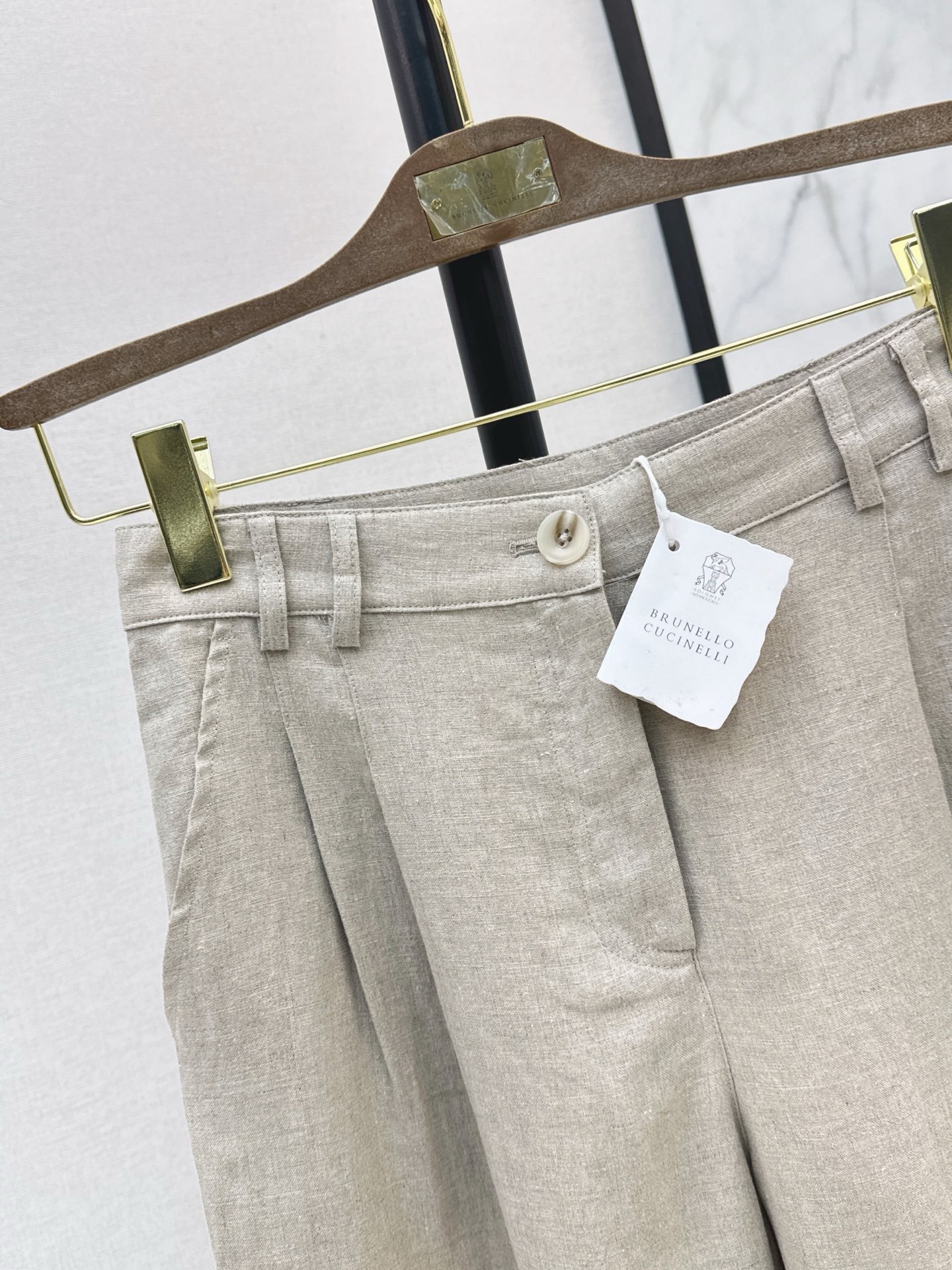 Brun 26ss linen straight-leg pants