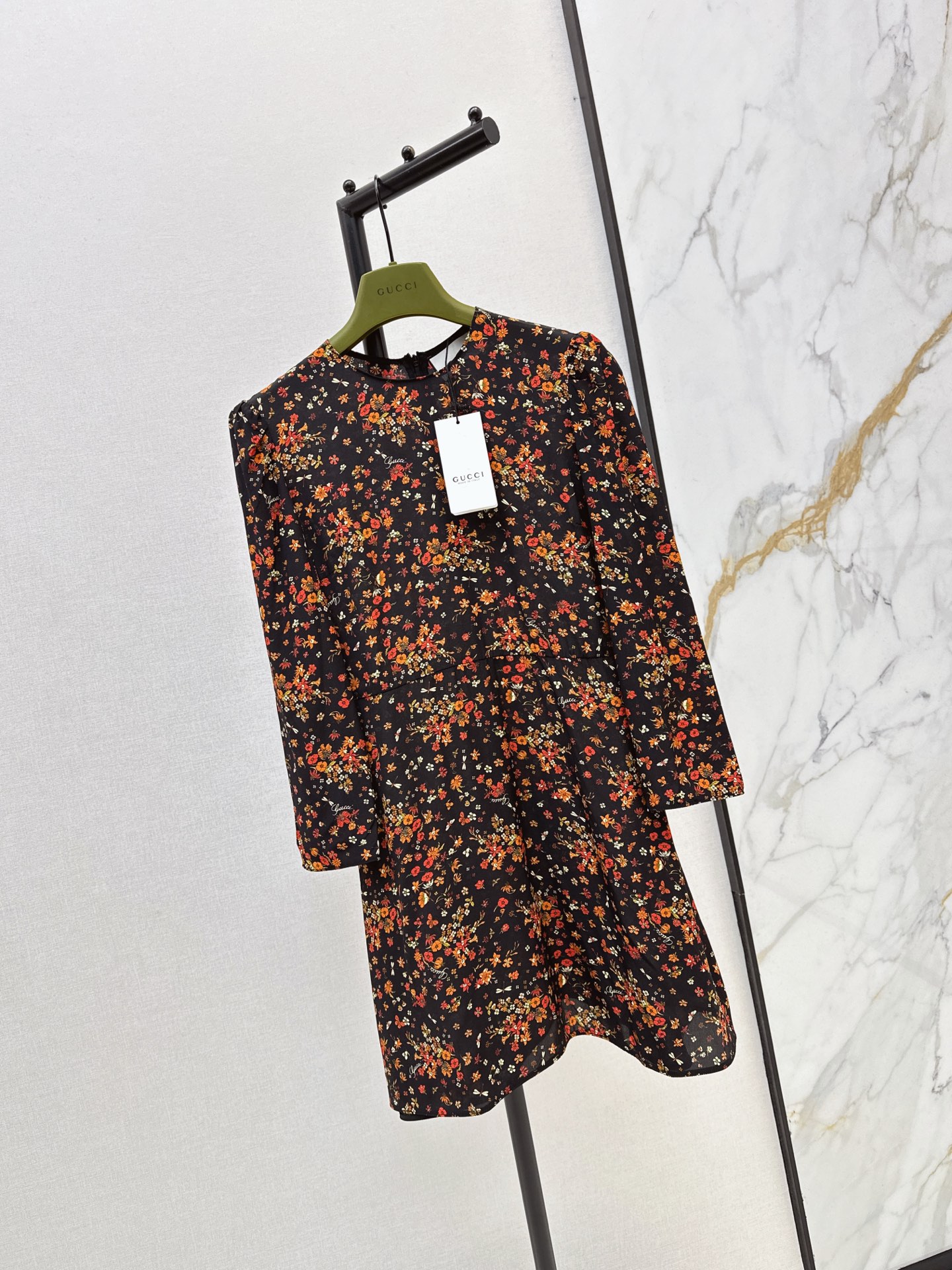 Guc 26fw print silk dress