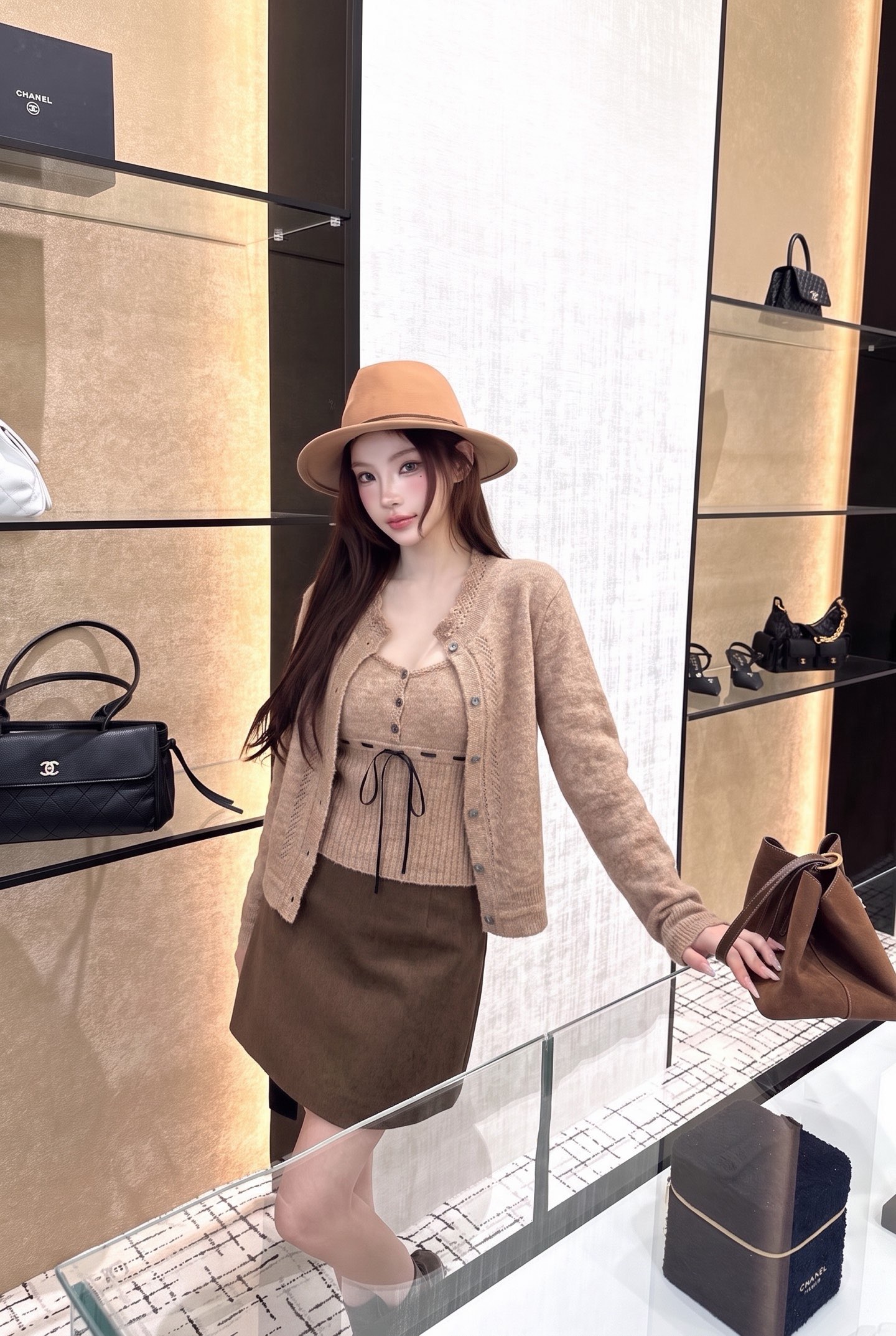 ES 26fw wool knit vest cardigan sets