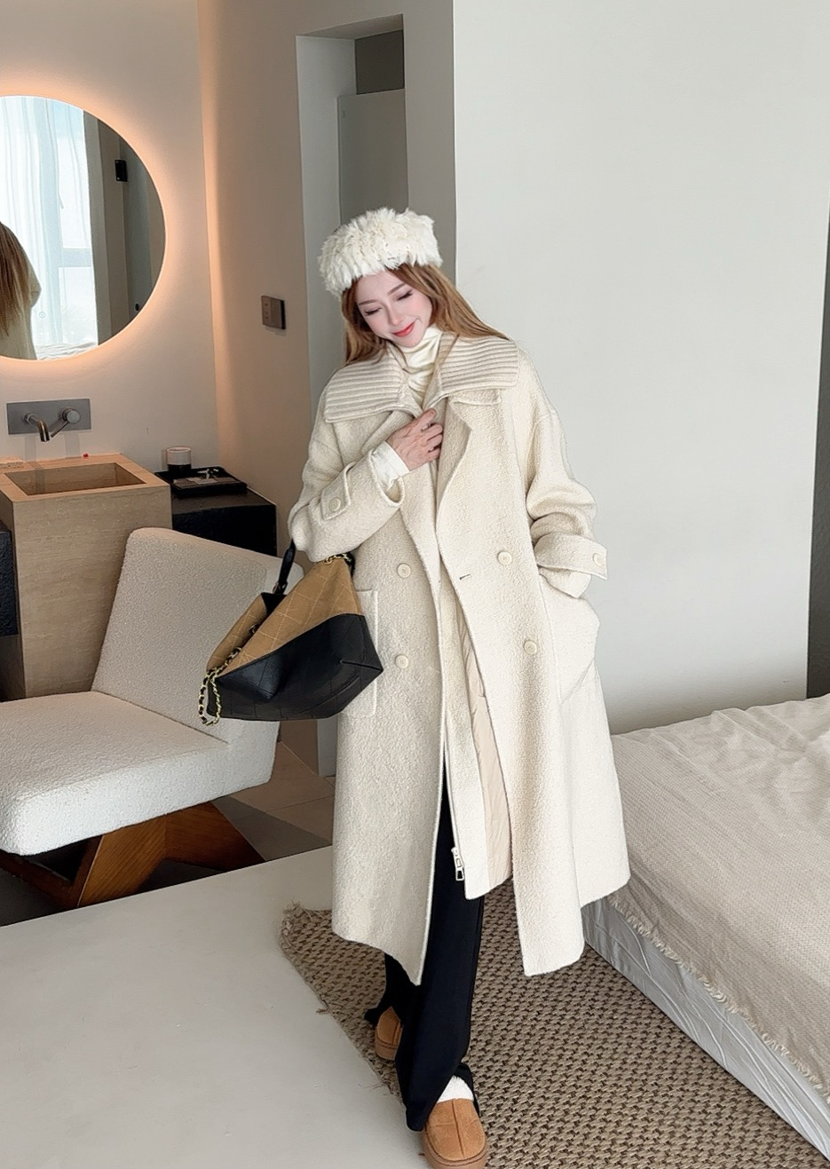 Max 26fw down vest double breasted overcoats set