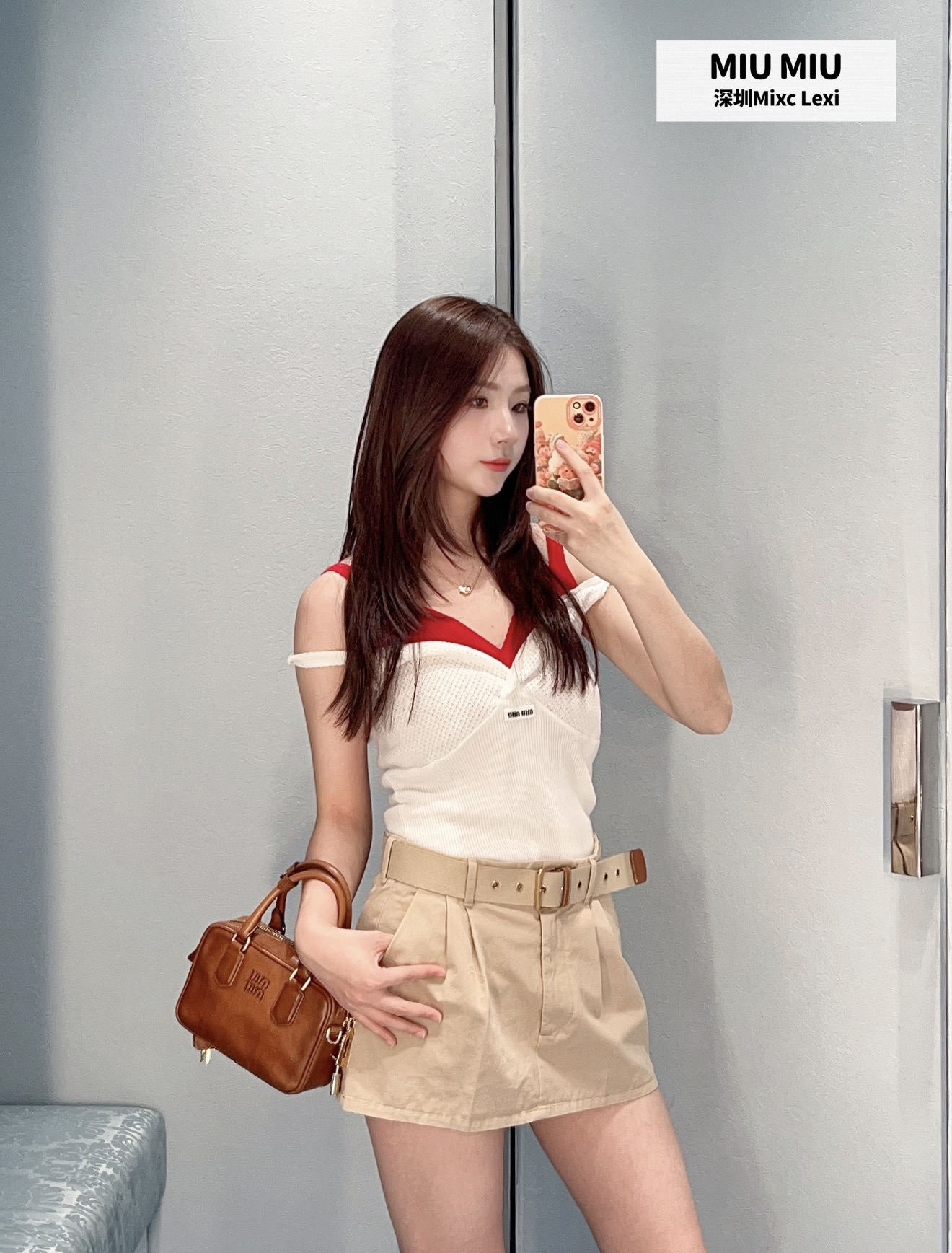 Miu 26fw belted skirt