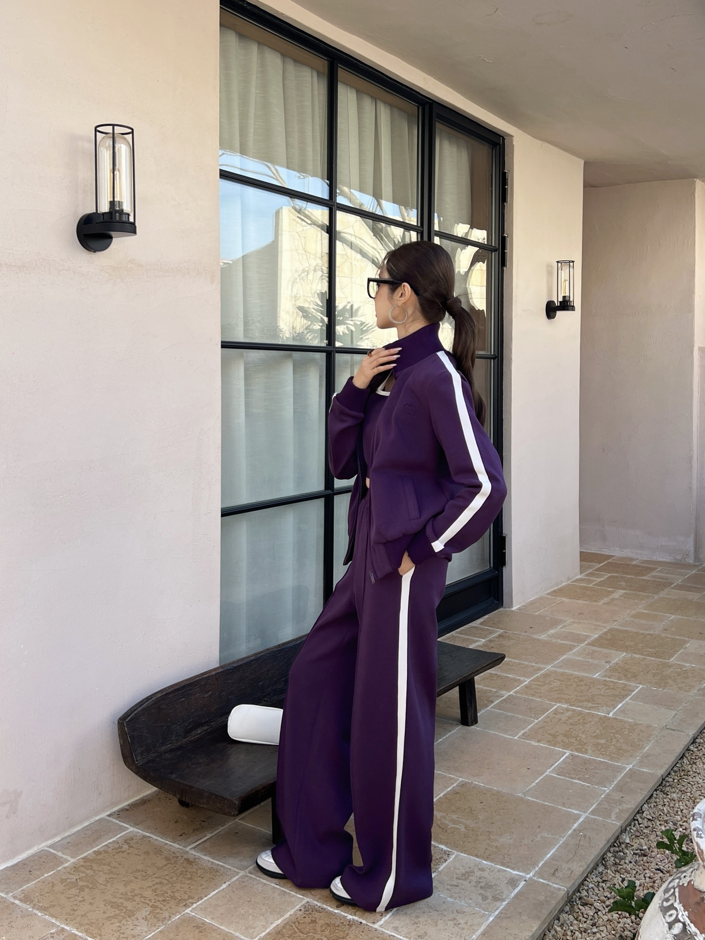 Guc 26fw zipper jacket vest pants sets