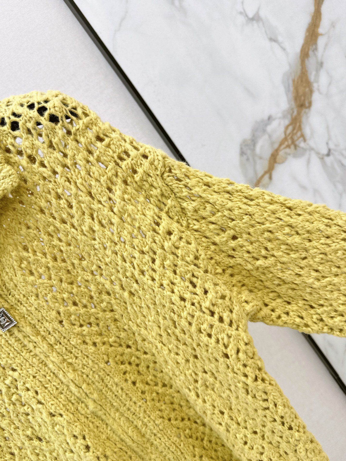 Chan 26fw hollow knit zipper cardigan