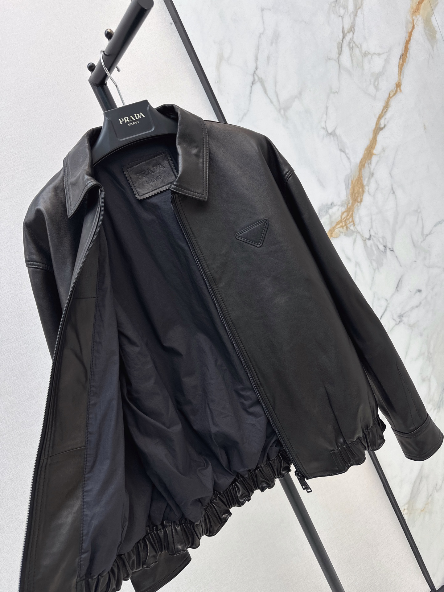 Pra 26fw leather jacket