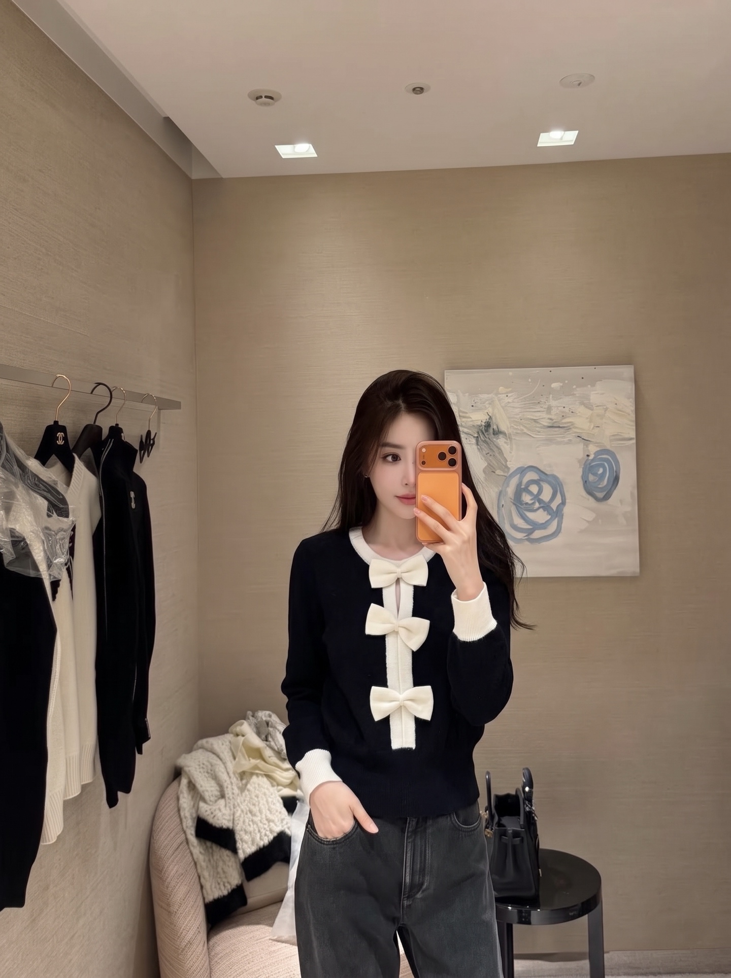 Chan 26fw 3d bow sweater