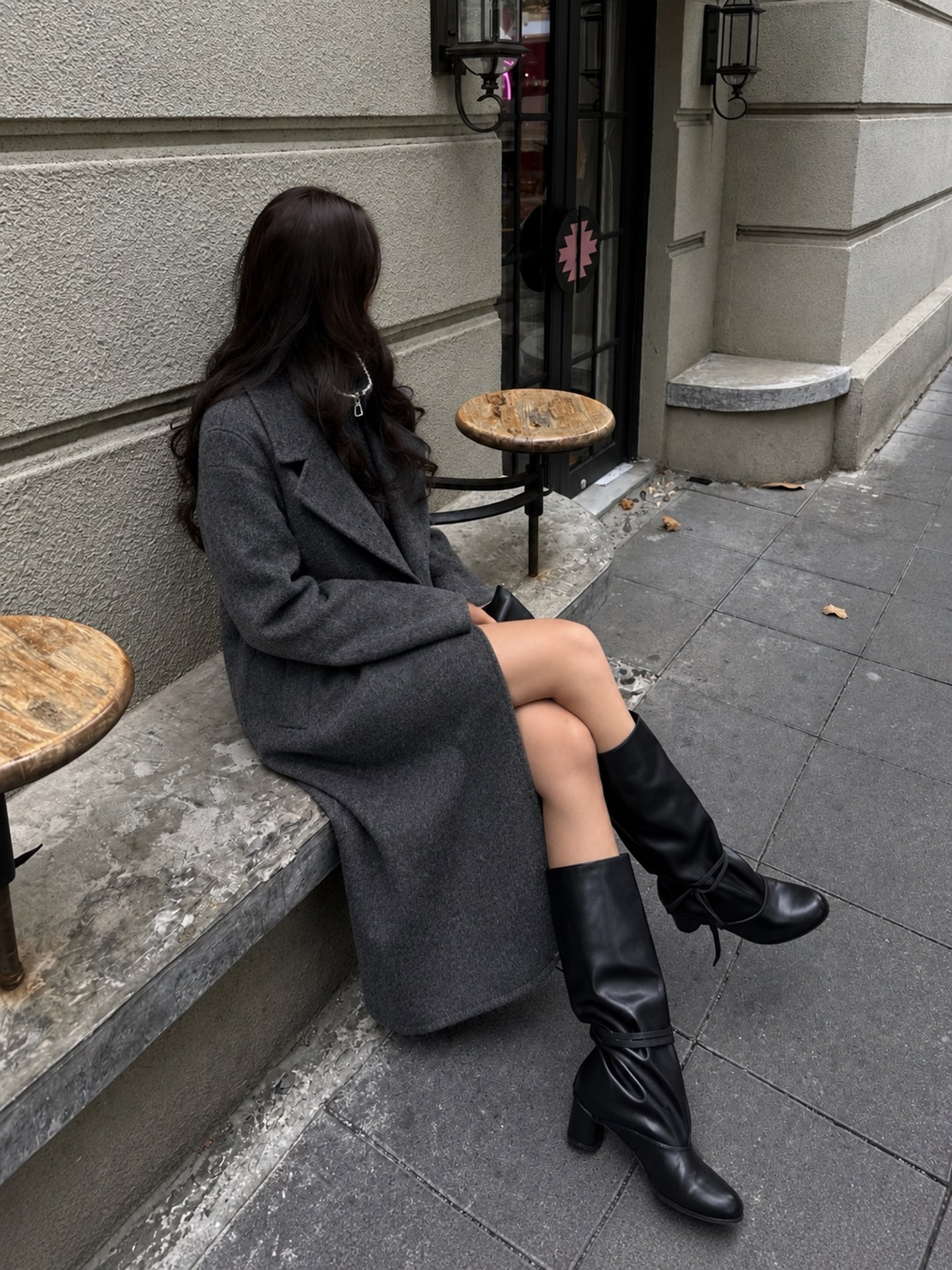 Max 26fw knit vest overcoats sets