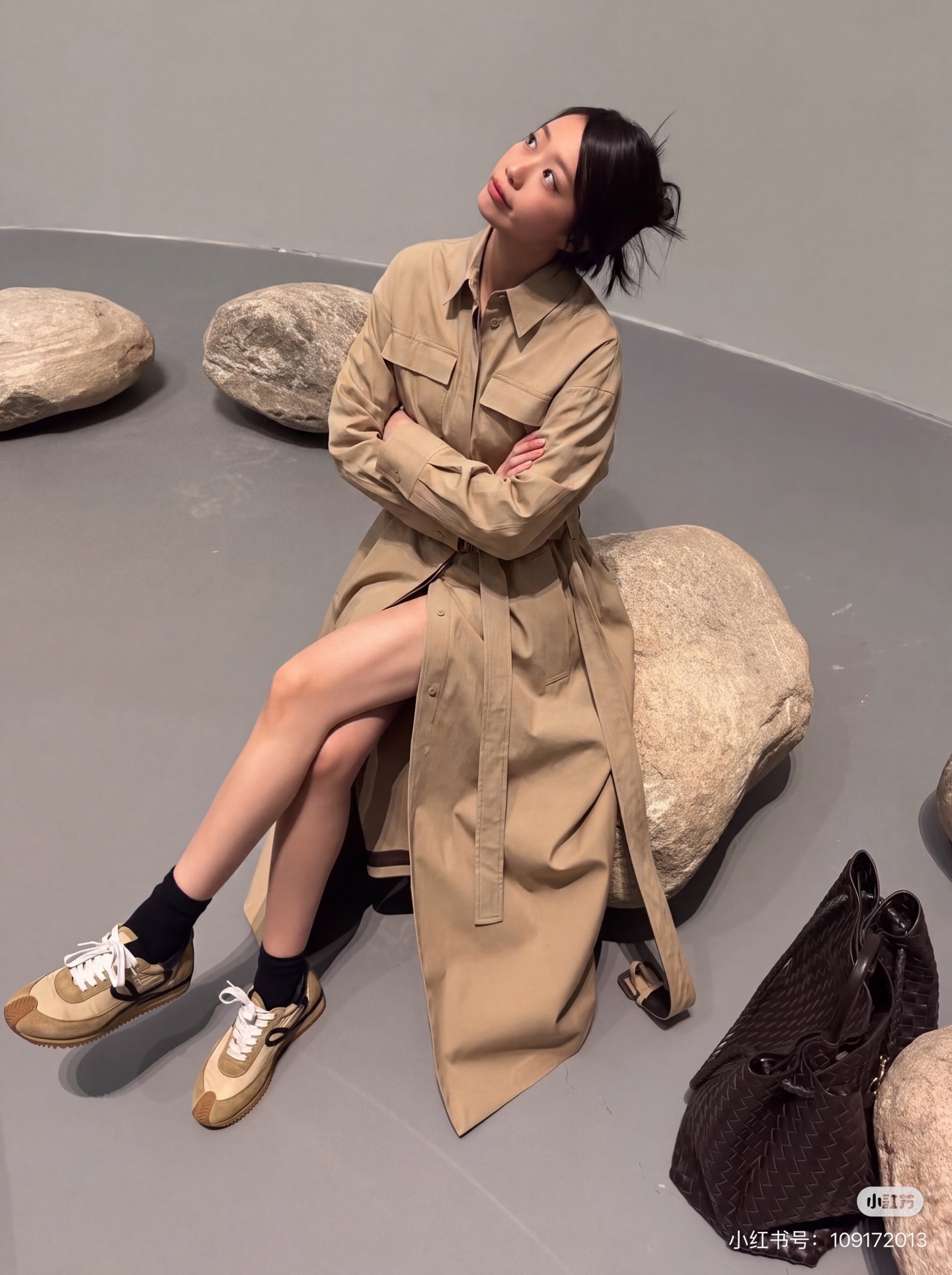 Brun 26fw belted shirt dress