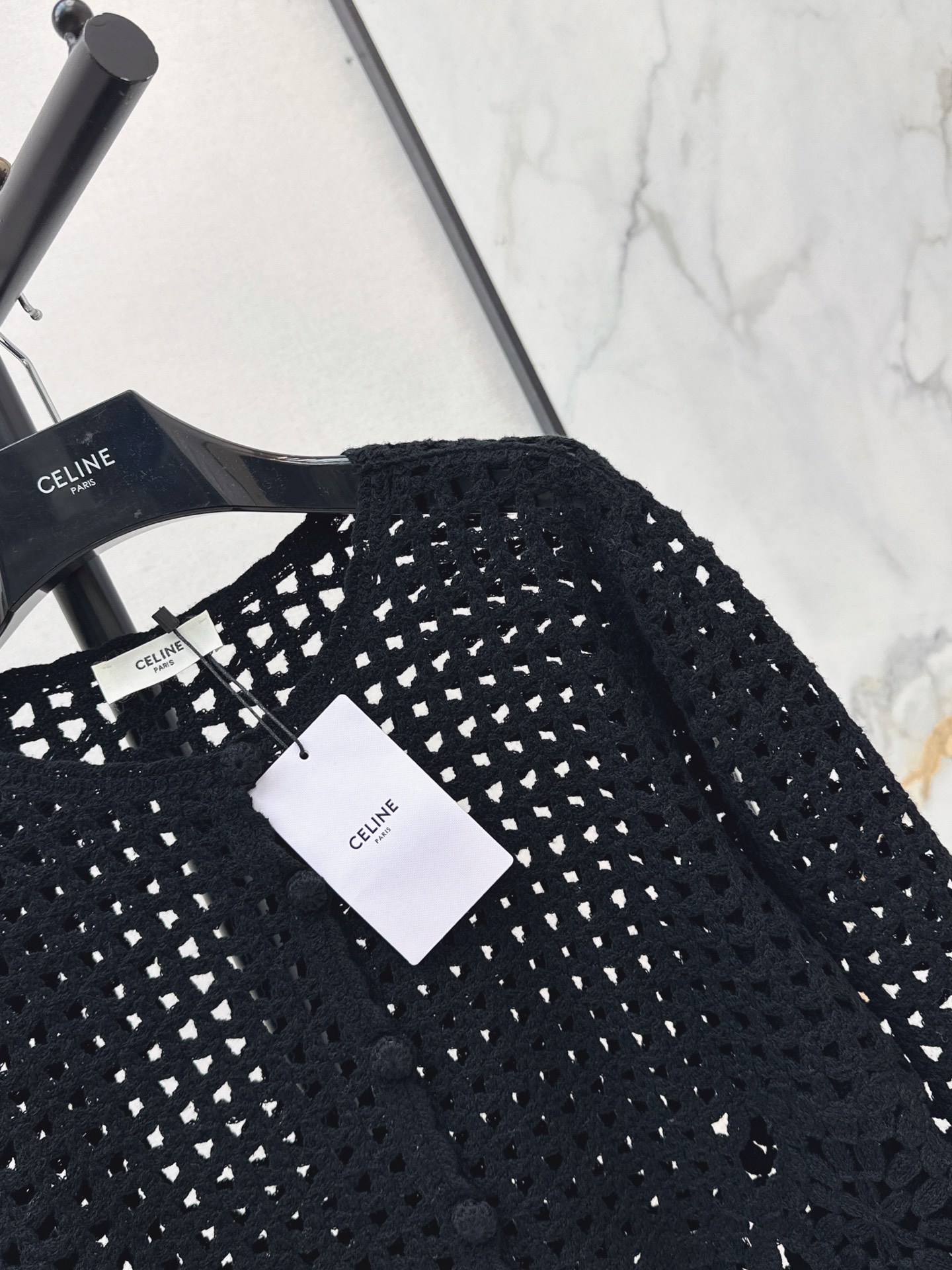 Celi 26fw hollow knit cardigan