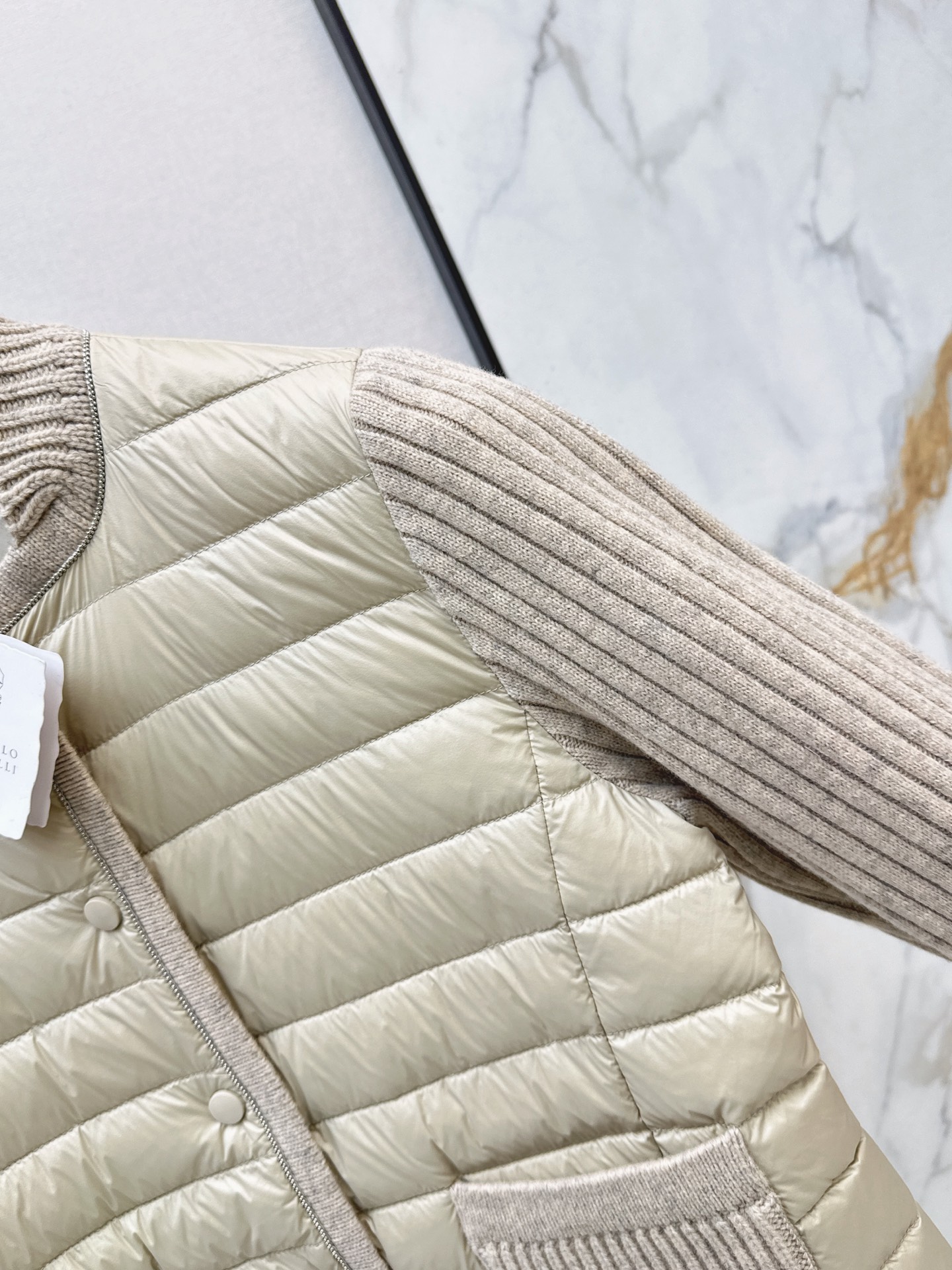 Brun 26fw wool knit contract down jacket