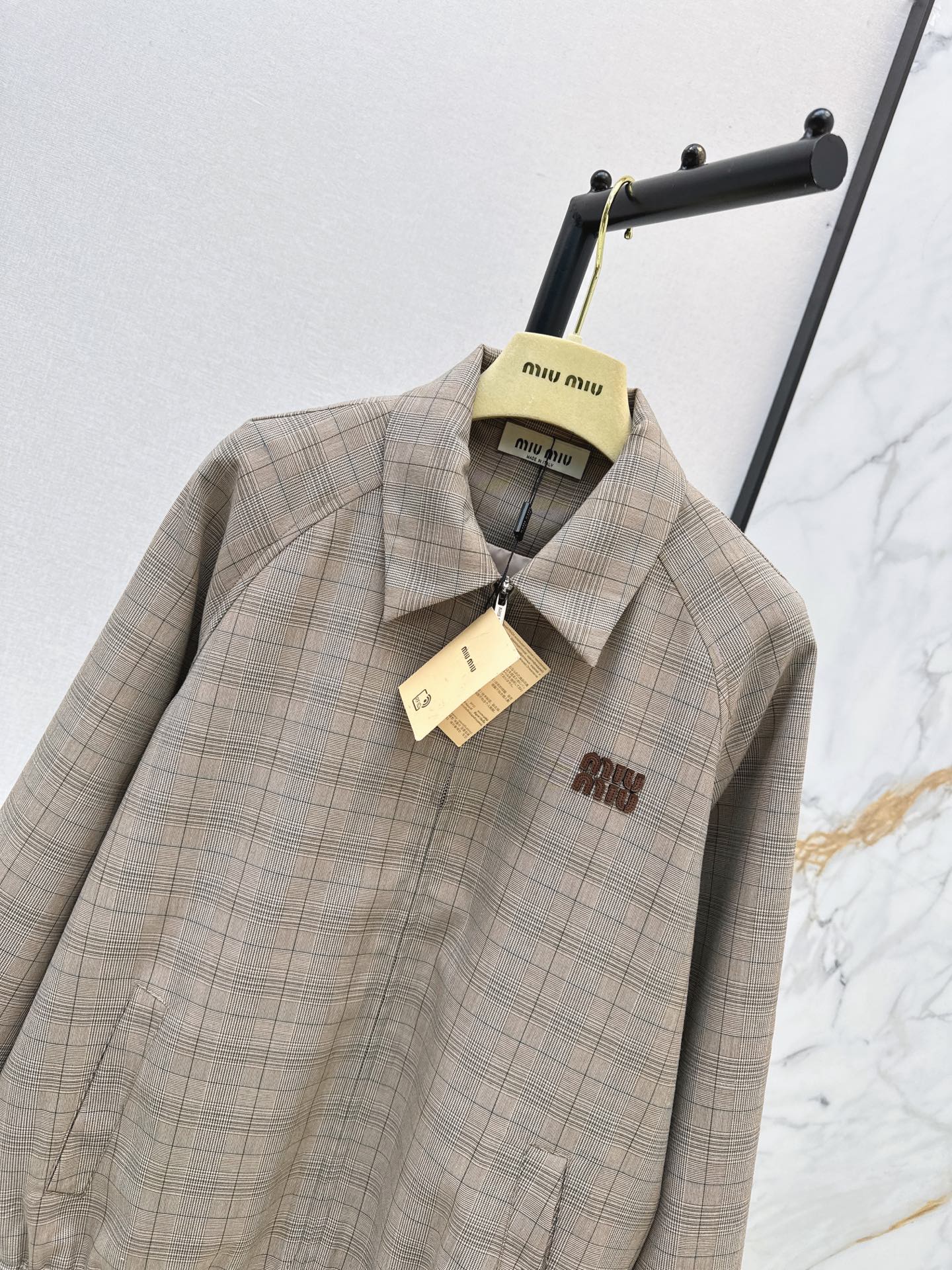 Miu 26fw check jacket