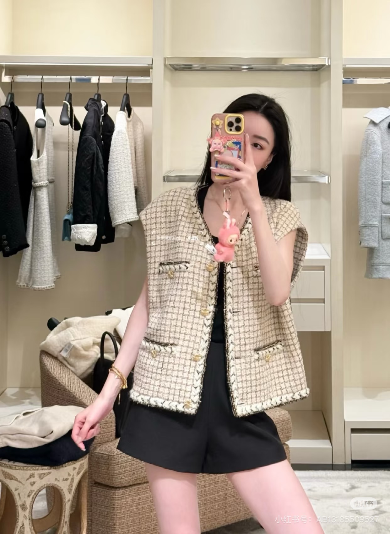 Chan 26fw woven tweed vest