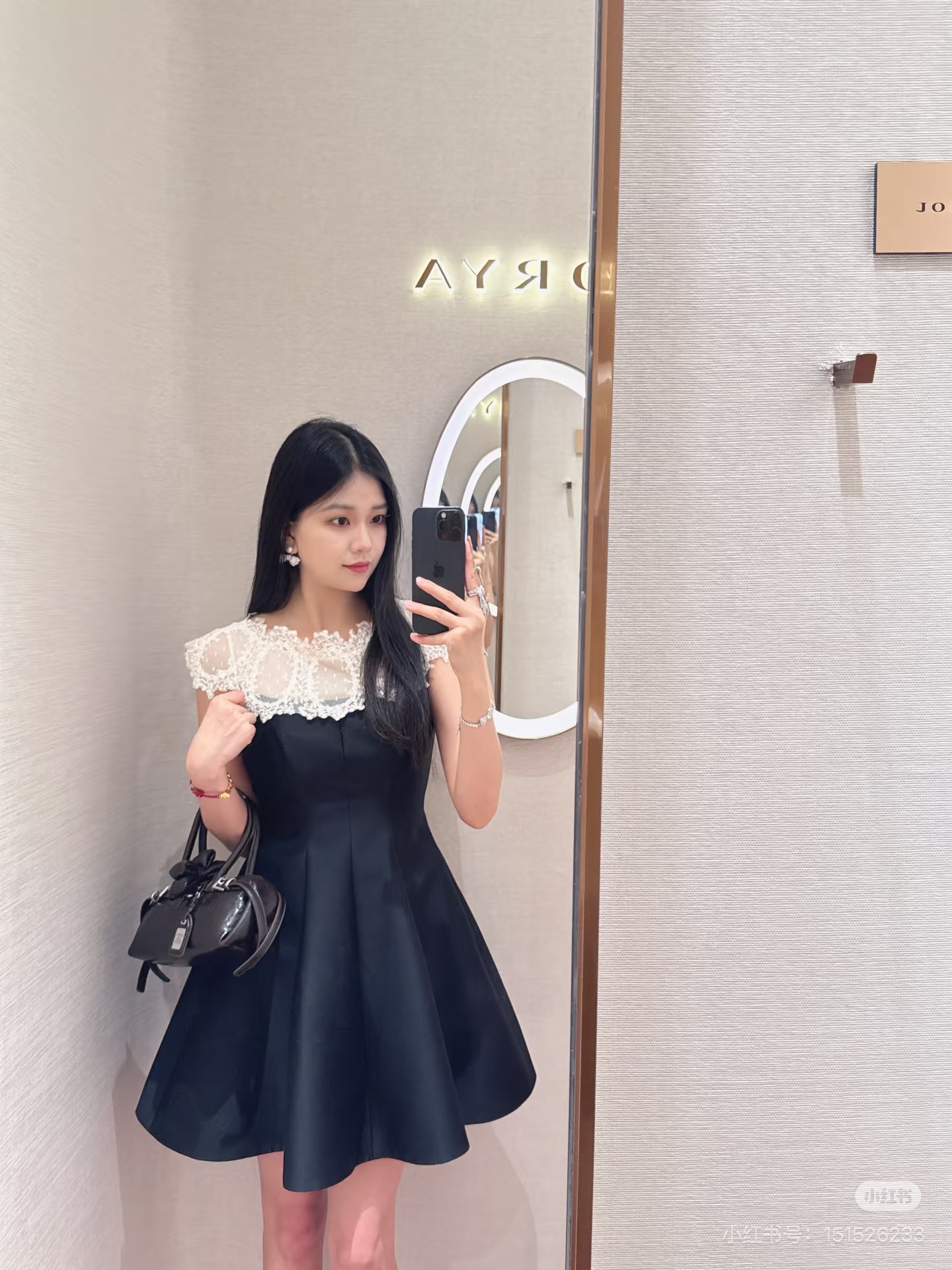 Miu 26ss lace contract dress