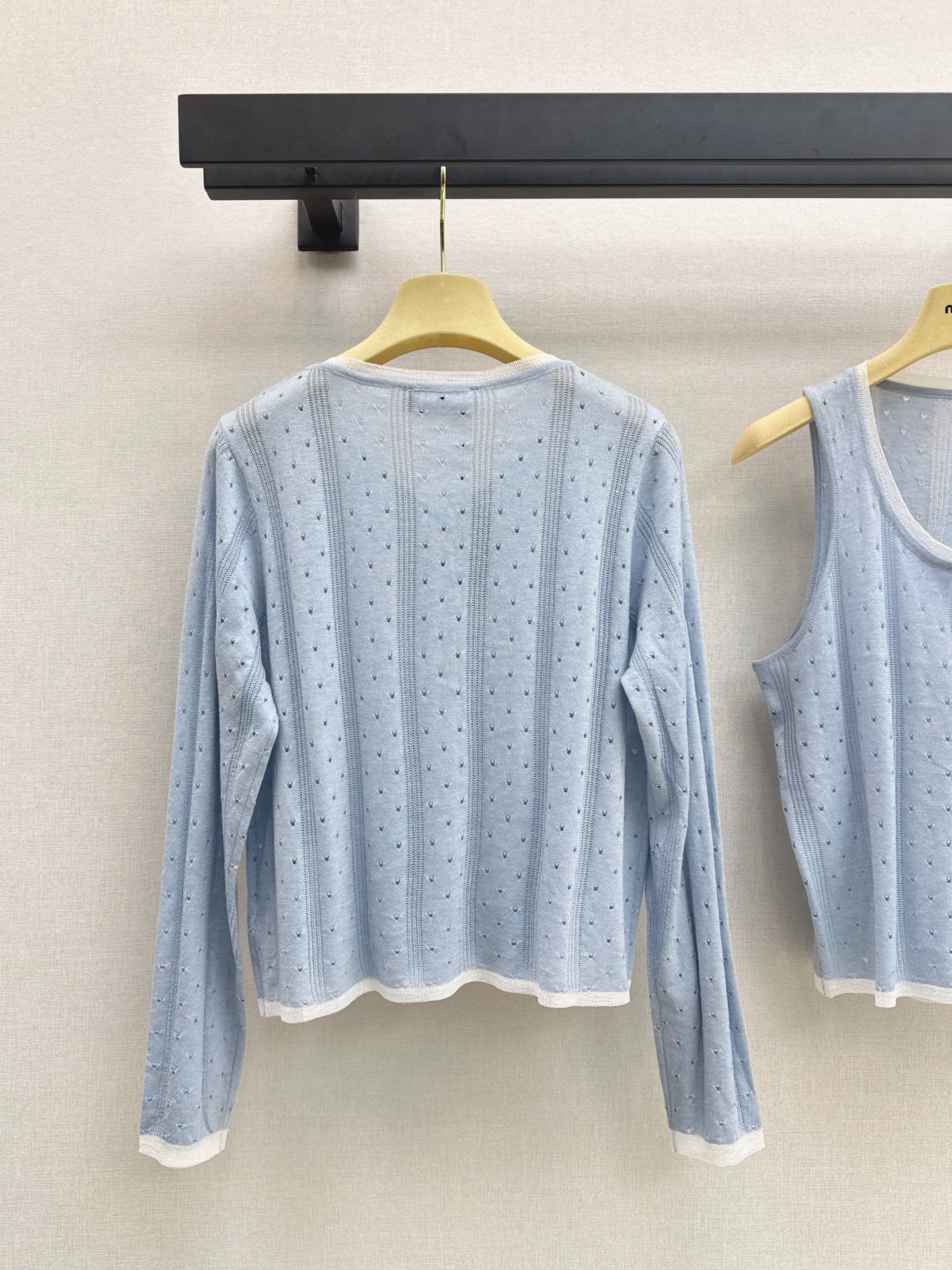 Miu 26fw lace trim knit cardigan vest sets