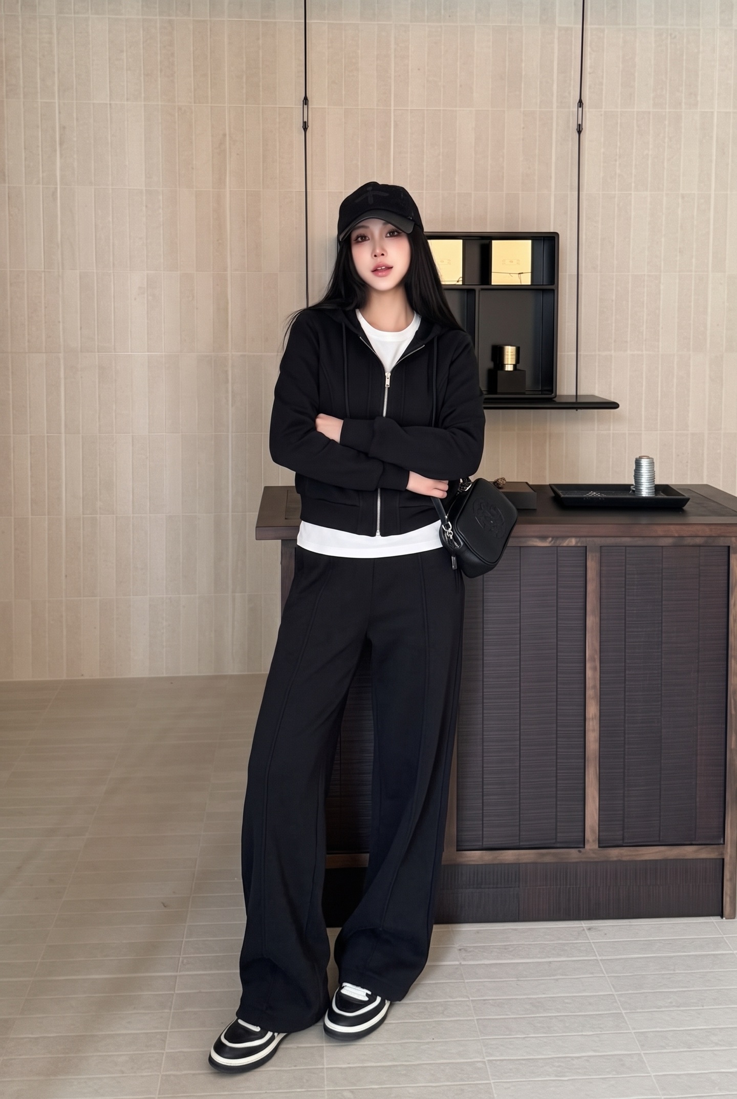 Brun 26fw hooded zipper jacket pants sets