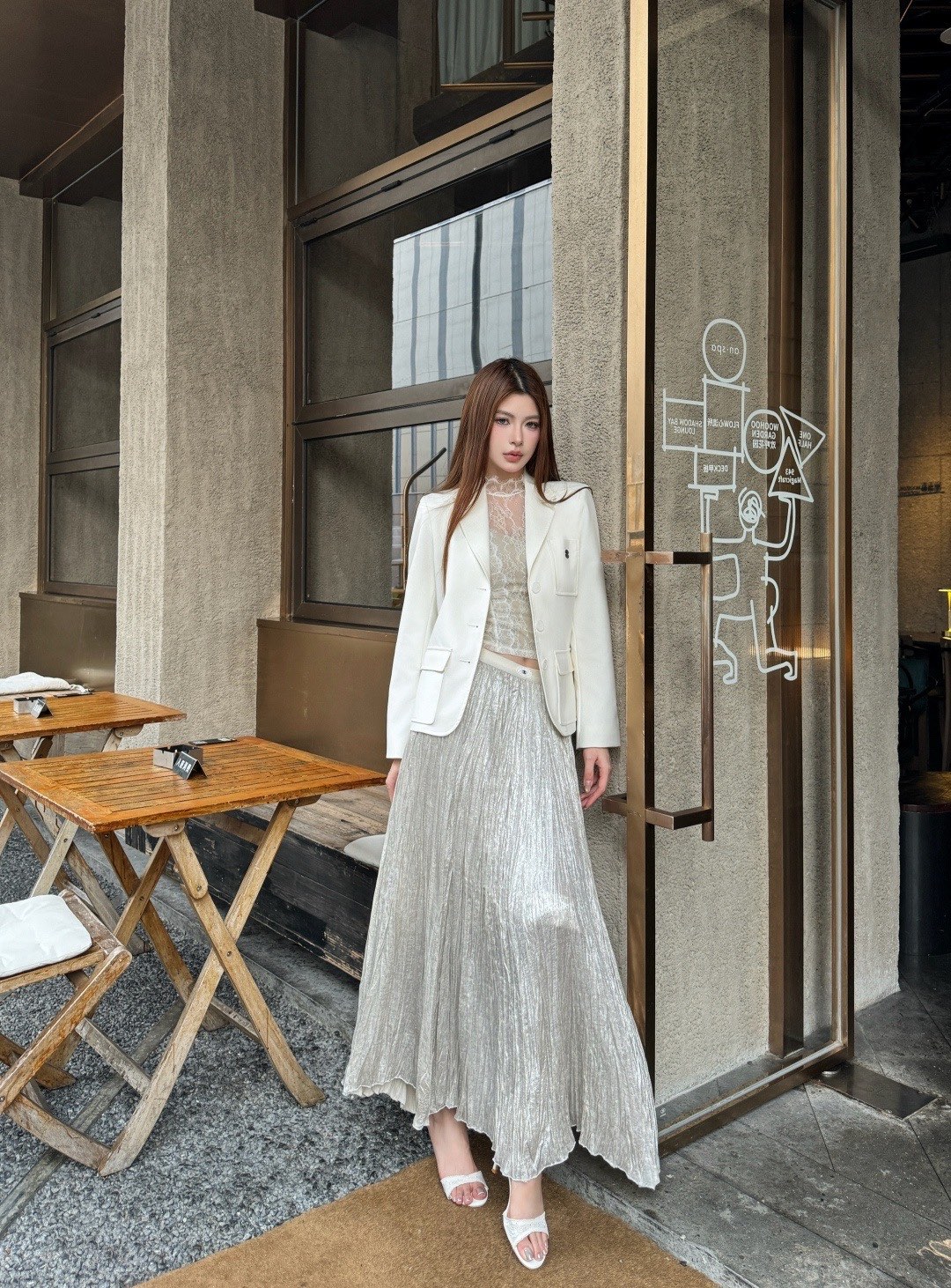 Chan 26fw pleated skirt