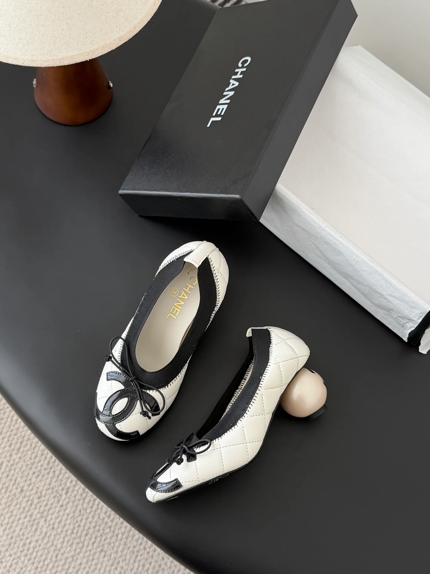 Chan 25k chunky heel ballerina shoes