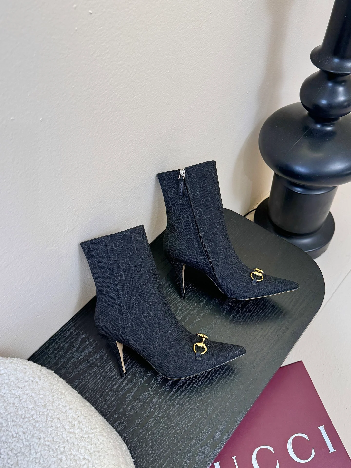 Gucc 25fw heel ankle boots