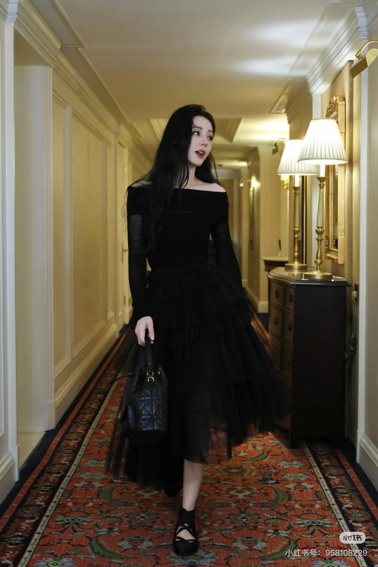 CD 26fw tiered pleated tulle midi skirt