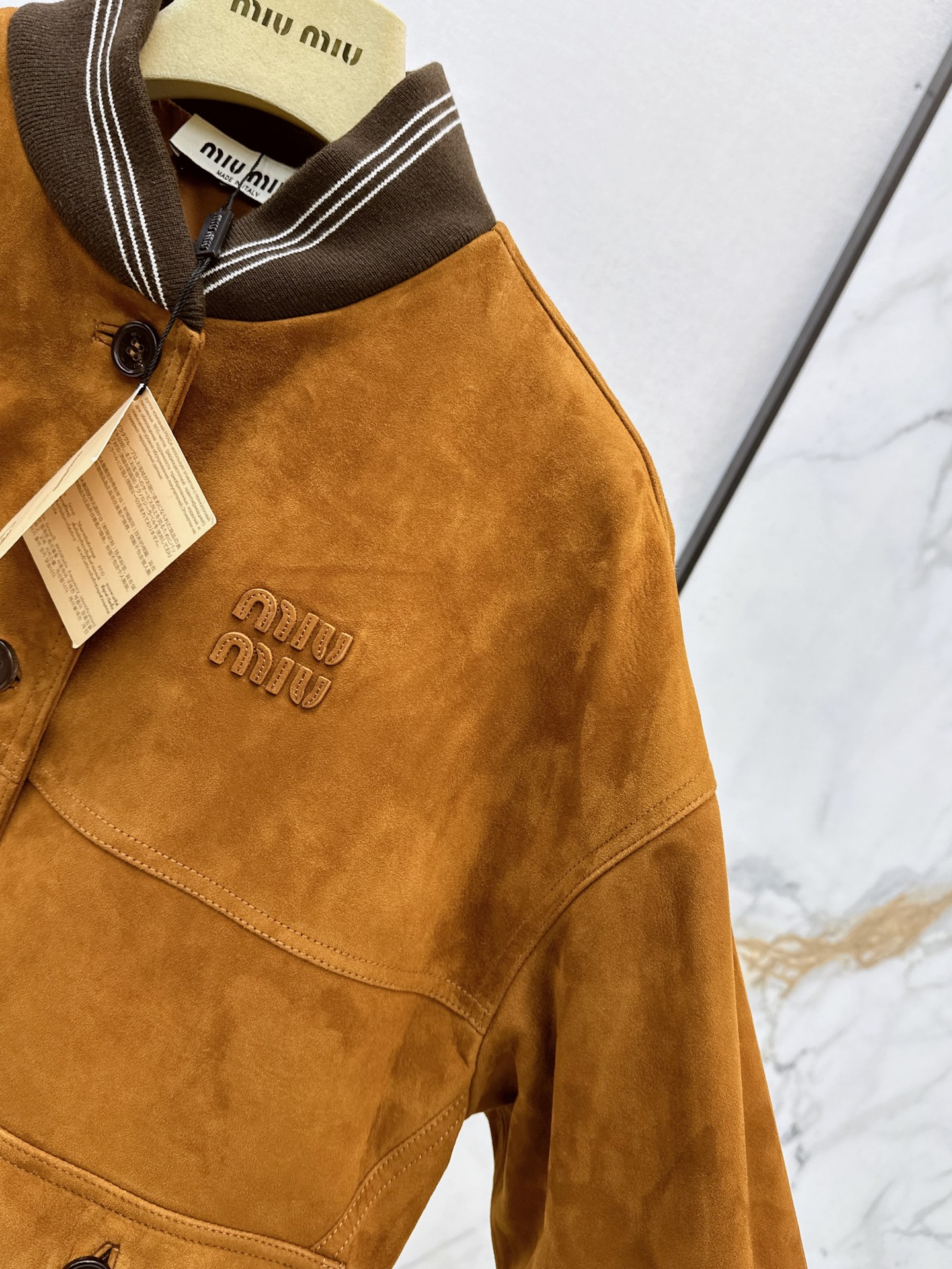 Miu 26fw leather jacket