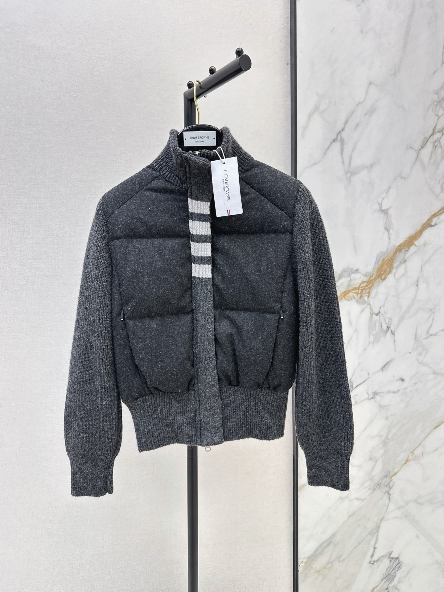 Thom 26fw knit contract down jacket