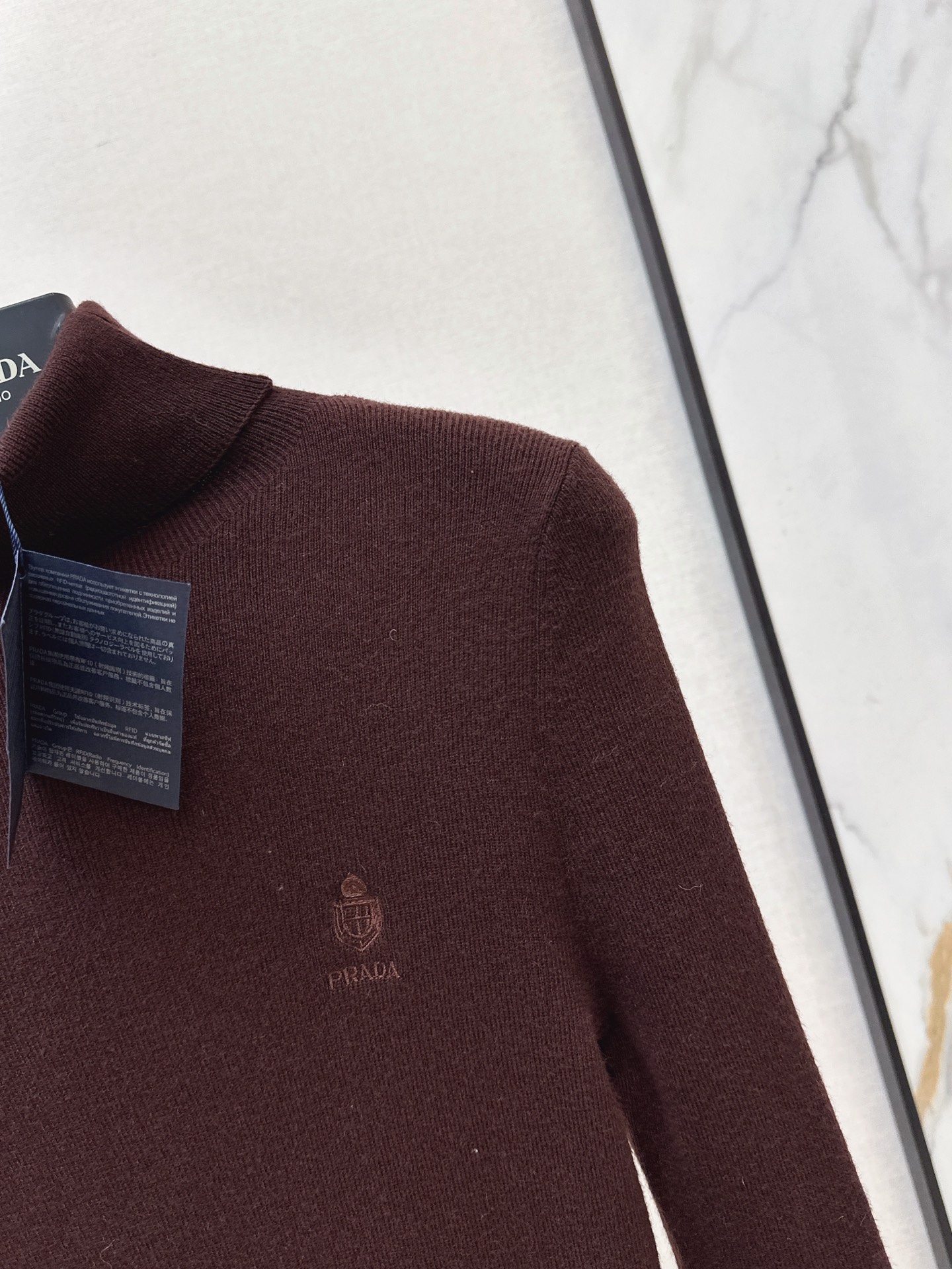 Pra 26fw knit high neck basic tee