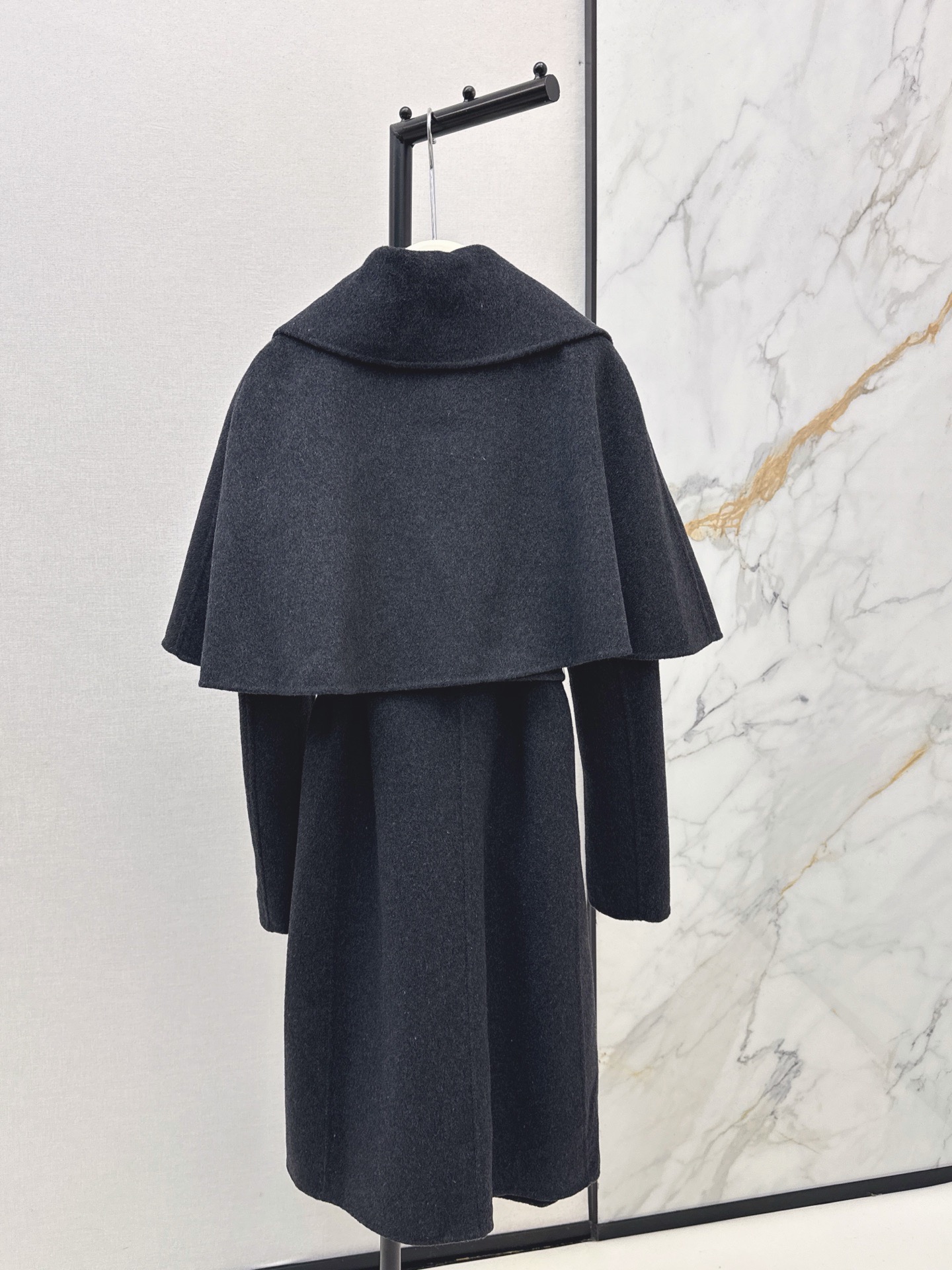 Chol 26fw detachable woolen cape overcoats