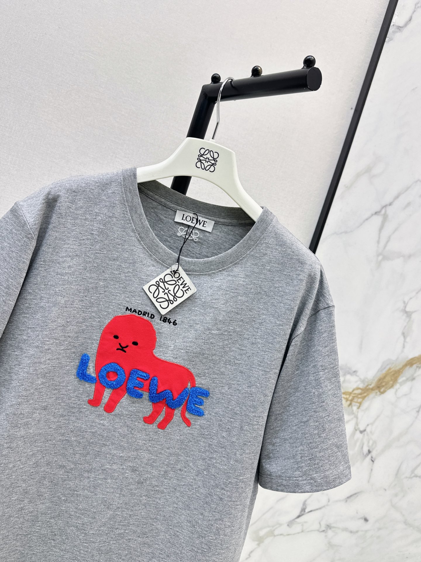 Loe 26ss print embroidery t-shirt