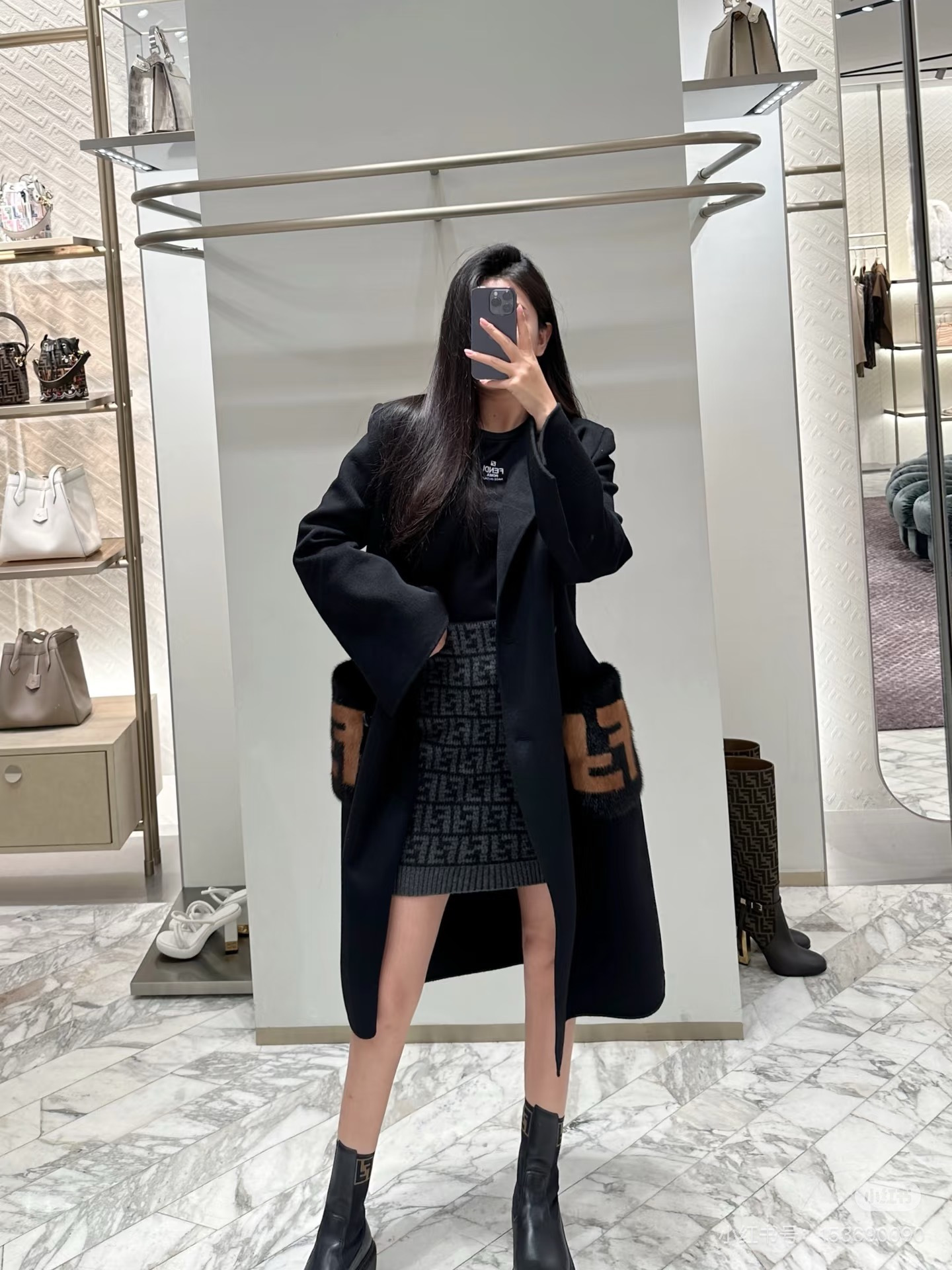 Fen 26fw woolen overcoats