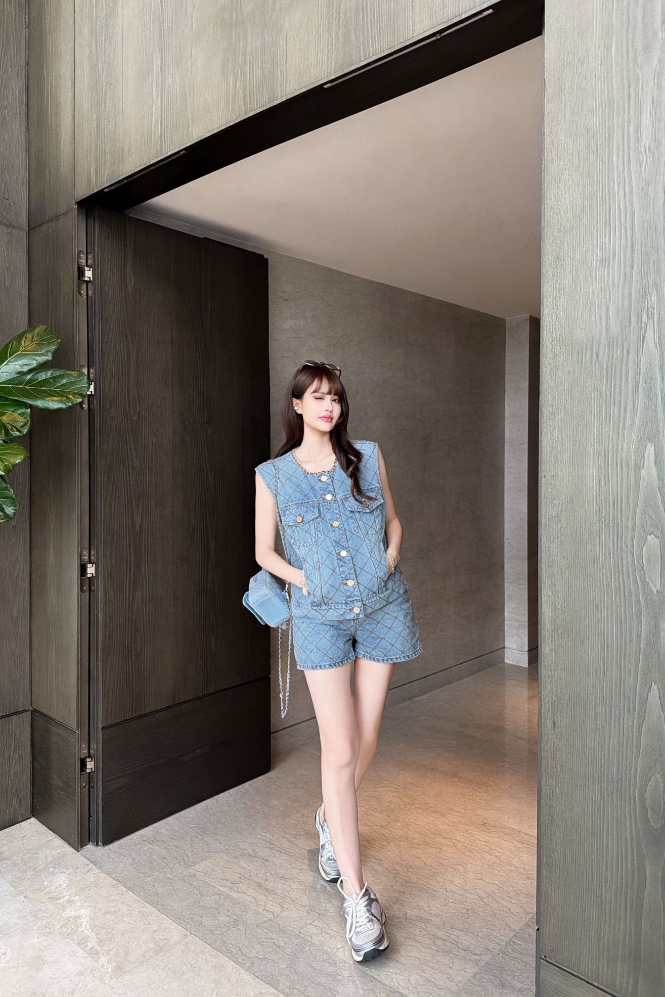 Chan 26fw denim vest jacket