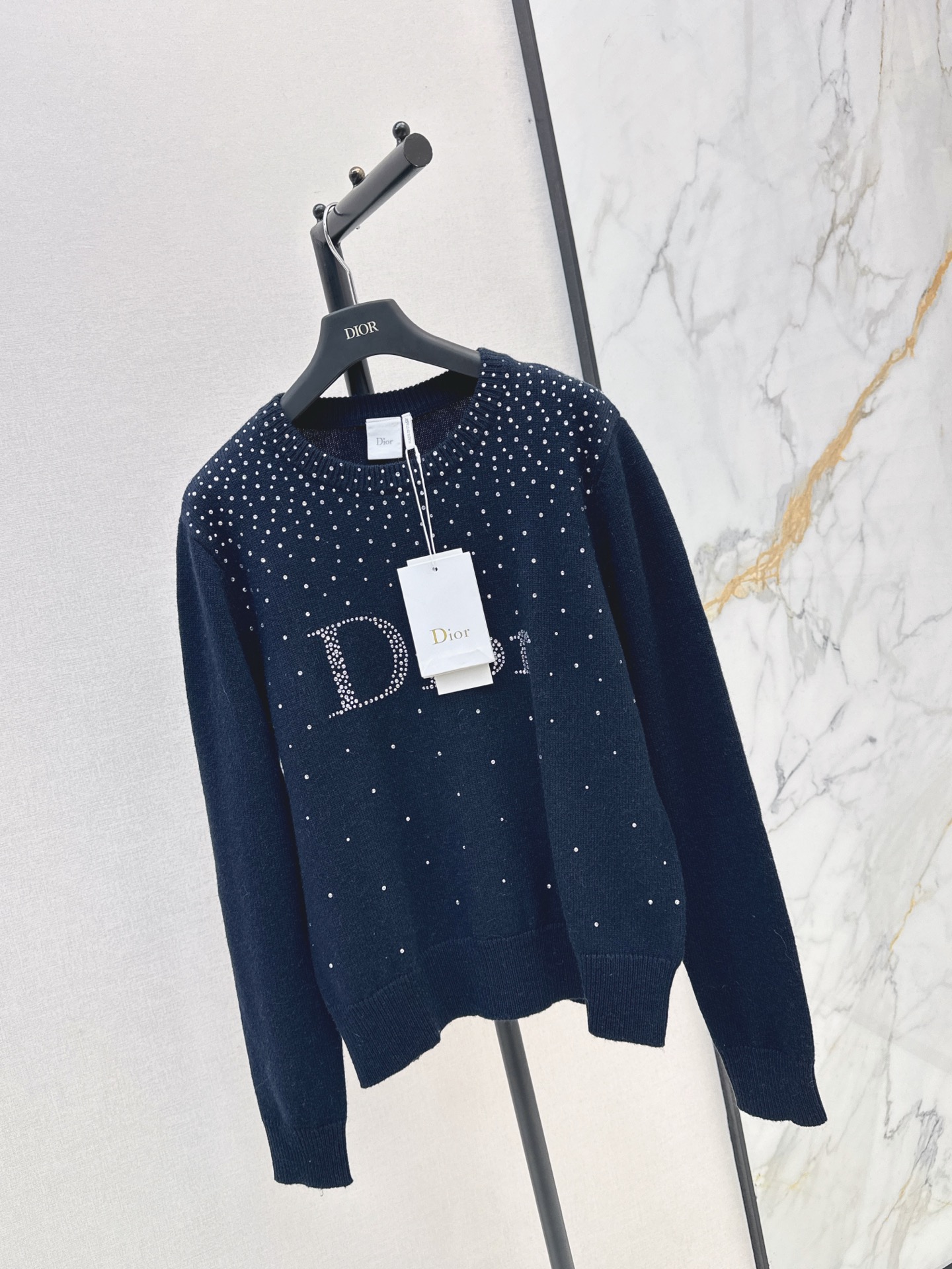 CD 26fw rhinestooth knit sweater