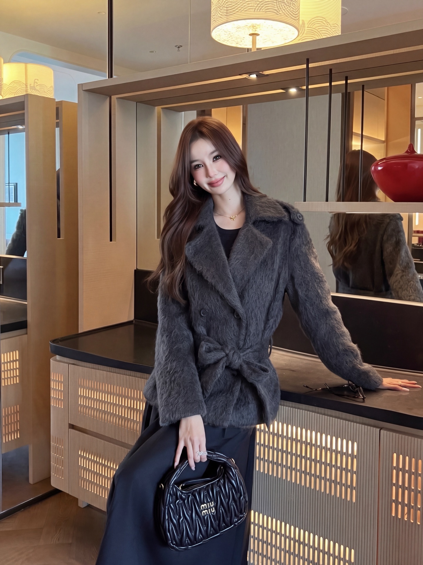 Max 26fw belted woolen jacket